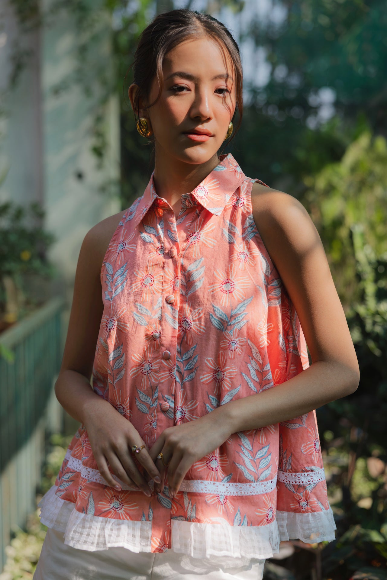 EVERLY PEACH COTTON TOPS