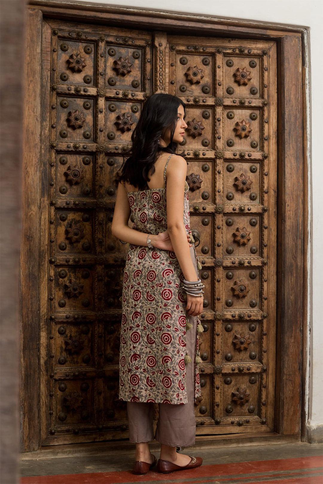 SUDHAYA BRICK-RED KURTA SET