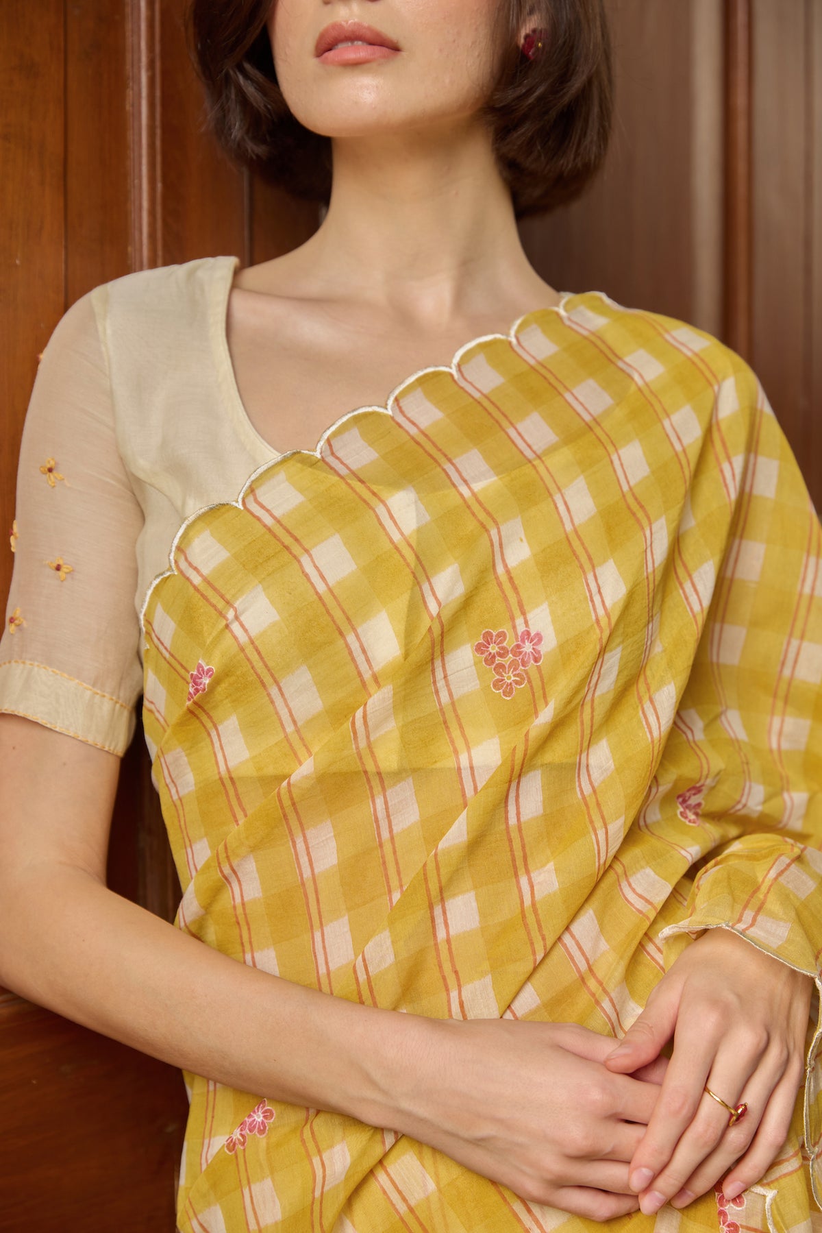 WILD AMBER SAREE WITH UNSTITCHED BLOUSE