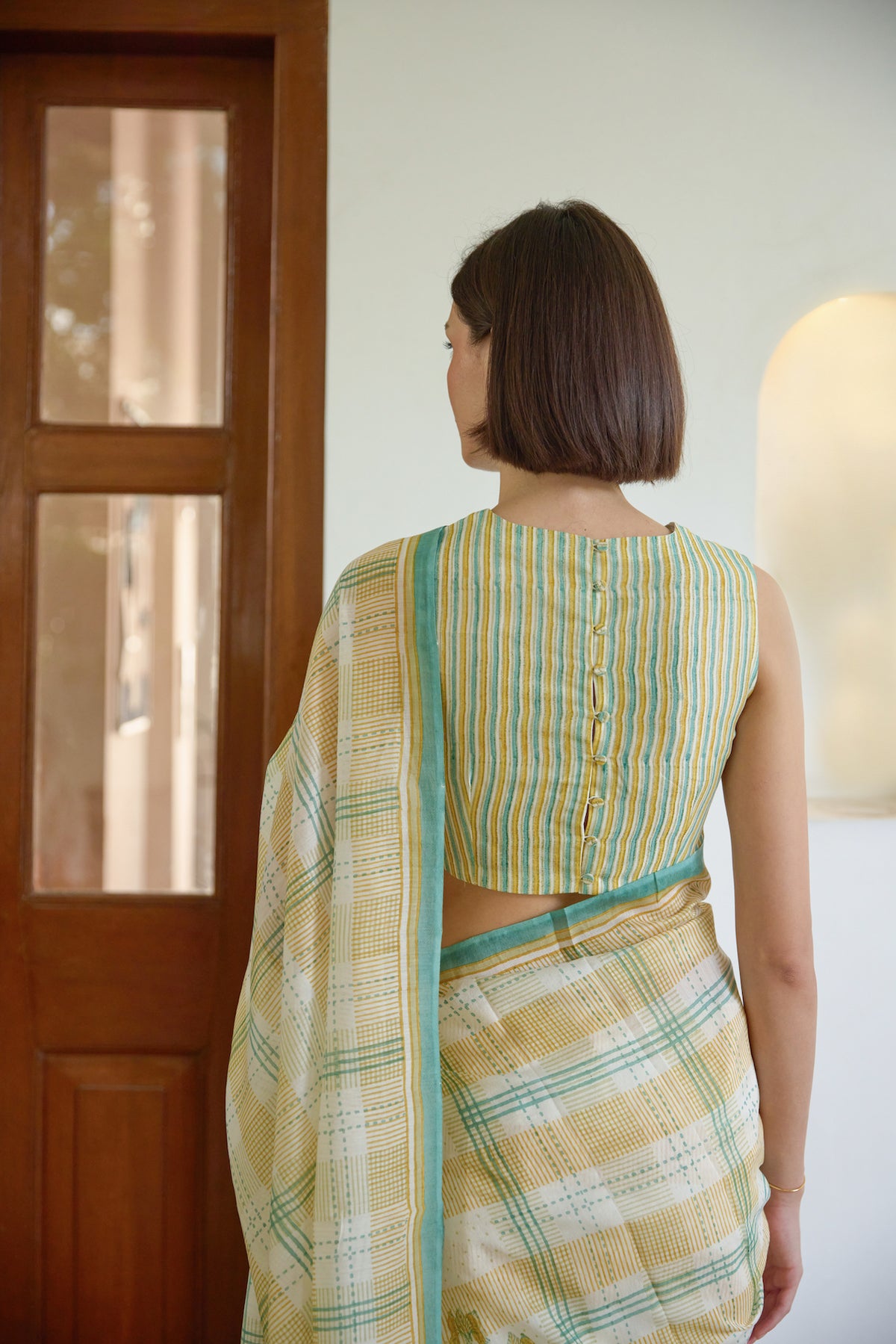LOST IN SPRING SAREE WITH STITCHED BLOUSE