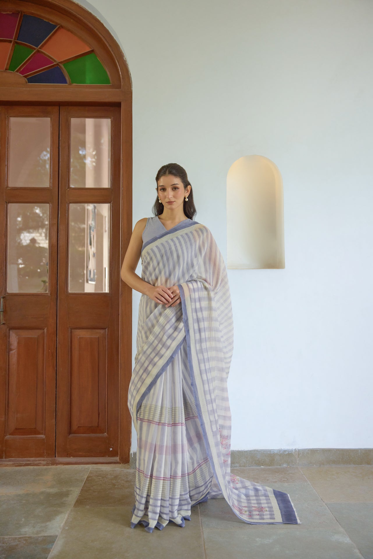 MOONLIT BLOOM SAREE WITH UNSTITCHED BLOUSE