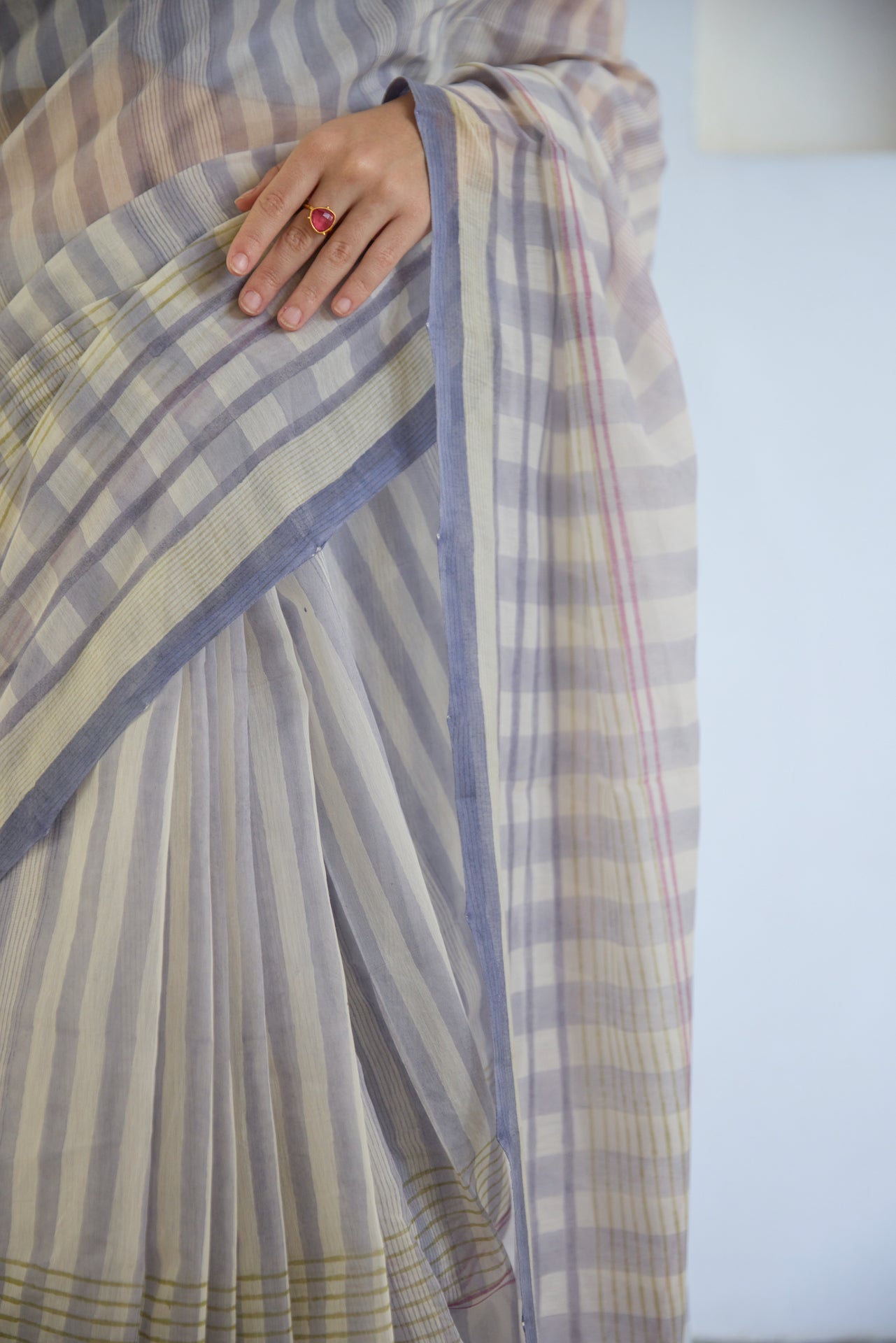 MOONLIT BLOOM SAREE WITH UNSTITCHED BLOUSE