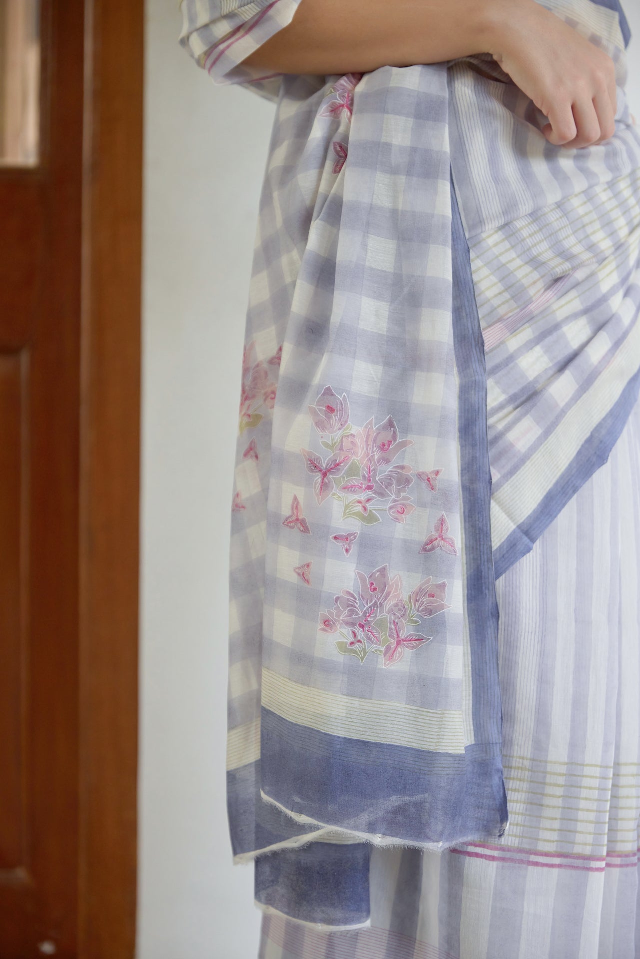 MOONLIT BLOOM SAREE WITH UNSTITCHED BLOUSE
