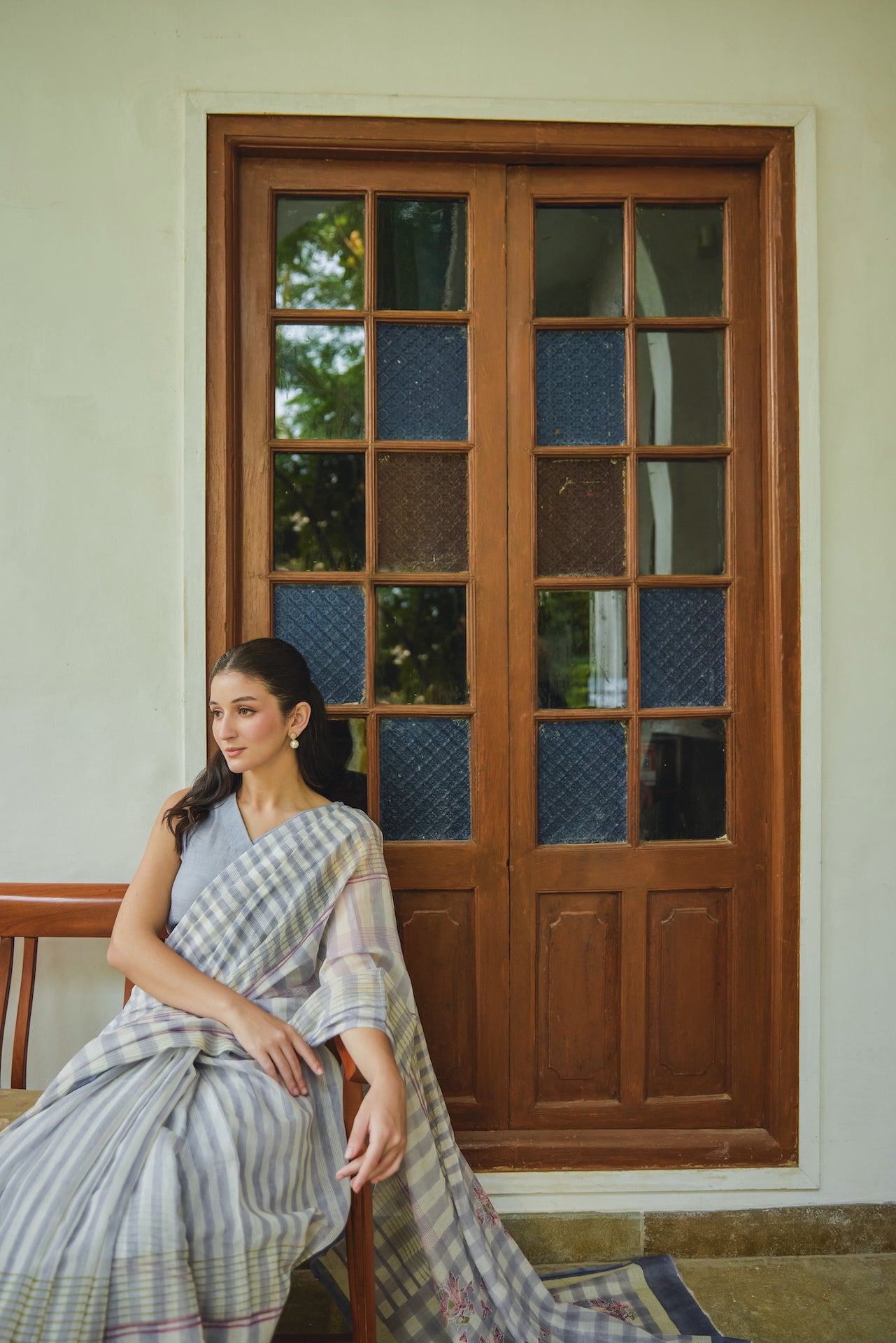 MOONLIT BLOOM SAREE WITH UNSTITCHED BLOUSE