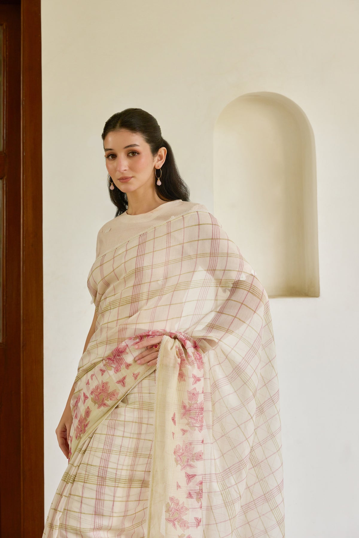 PETAL PLAID SAREE
