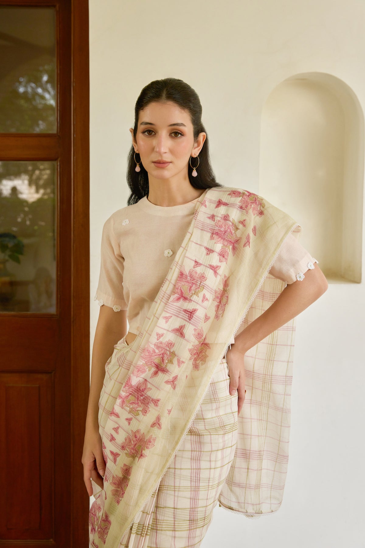 PETAL PLAID SAREE