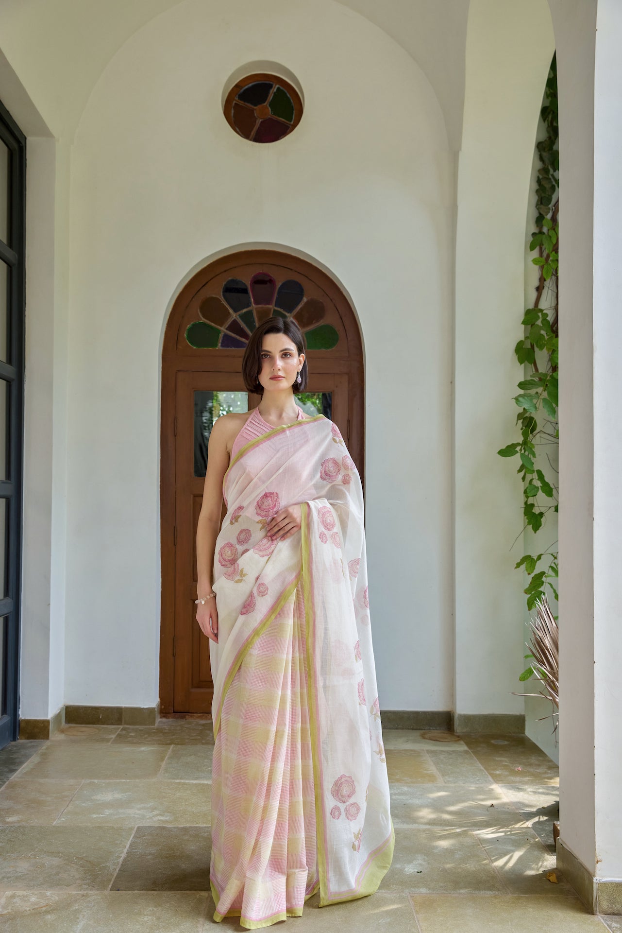 THE ROSY HUSH SAREE WITH UNSTITCHED BLOUSE