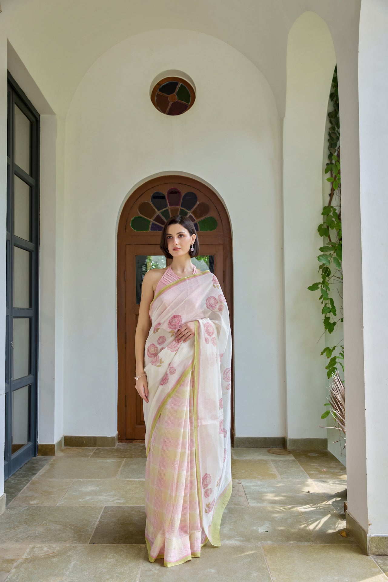 THE ROSY HUSH SAREE WITH UNSTITCHED BLOUSE