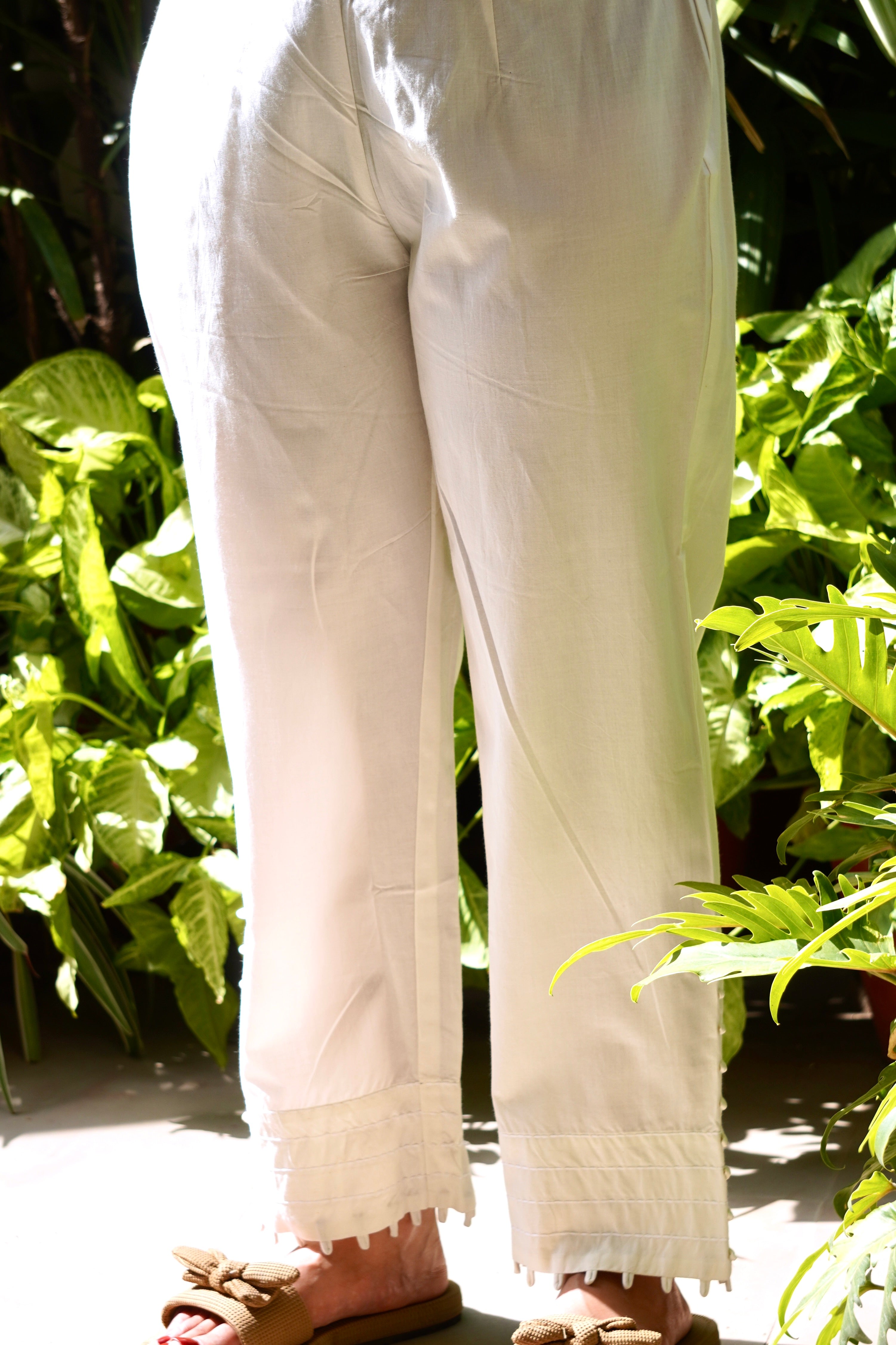 IRYA COTTON STRAIGHT LEG PANTS