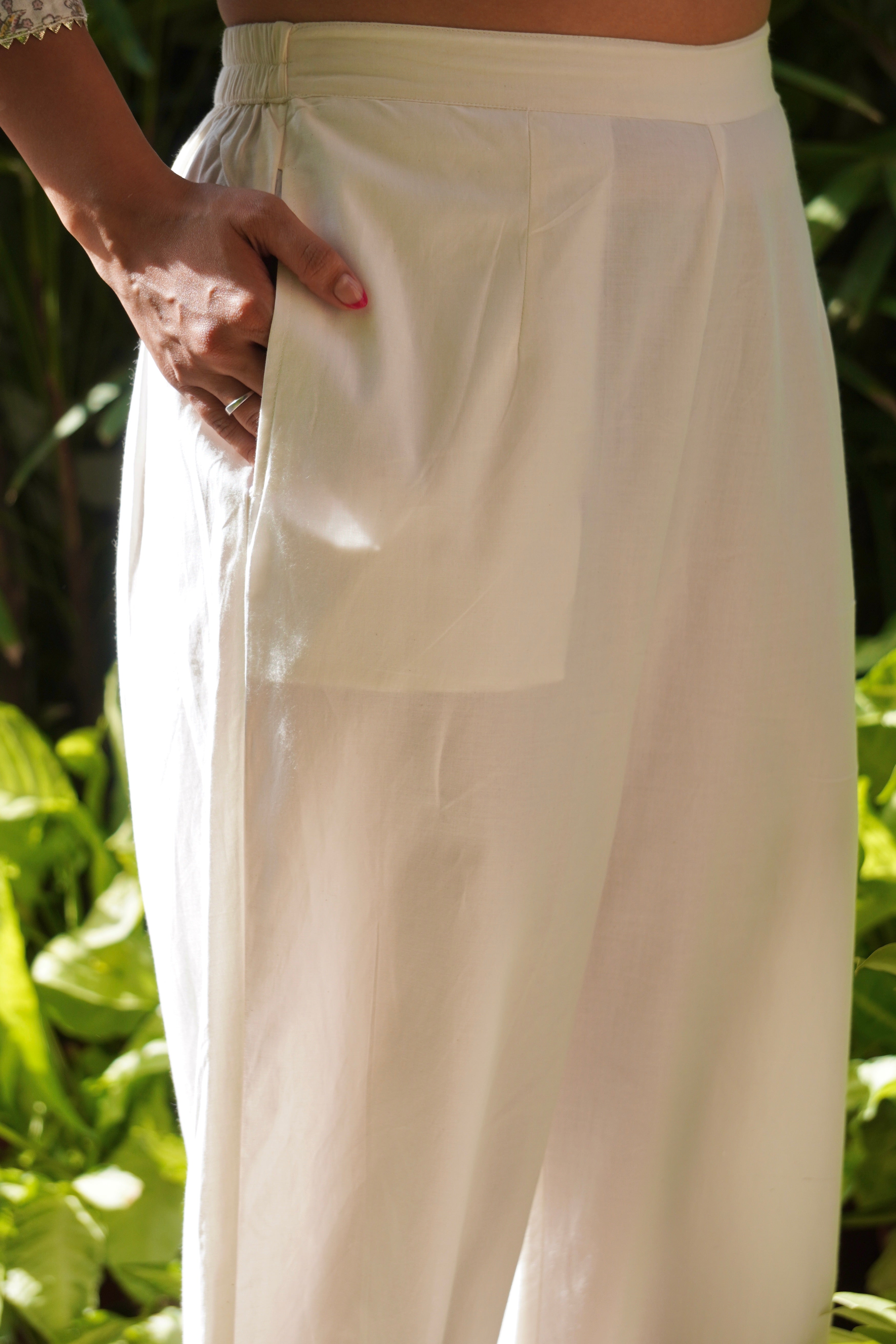 KANJ COTTON WIDE LEG PANTS