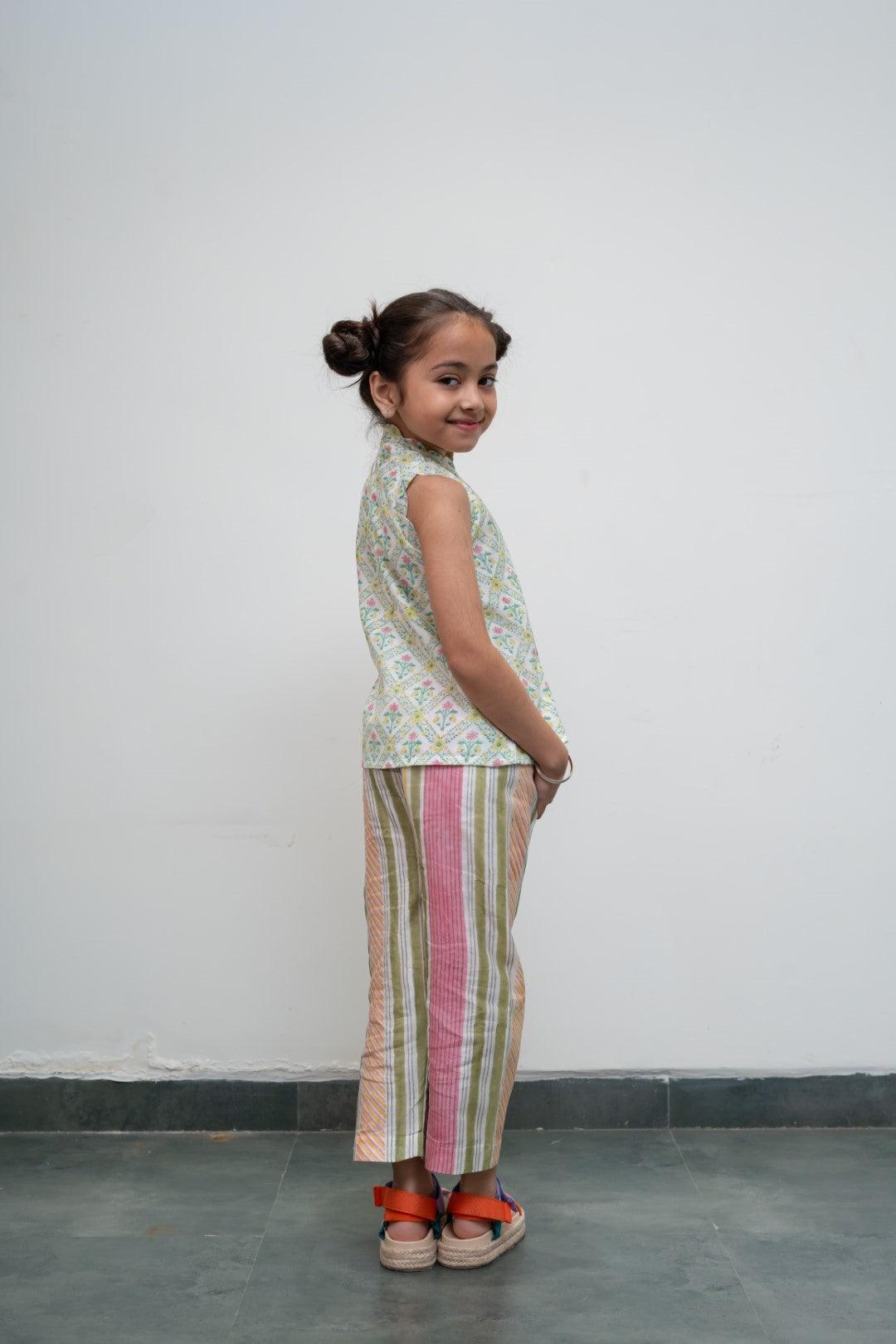 MINI DOR CHANDERI KURTA SET