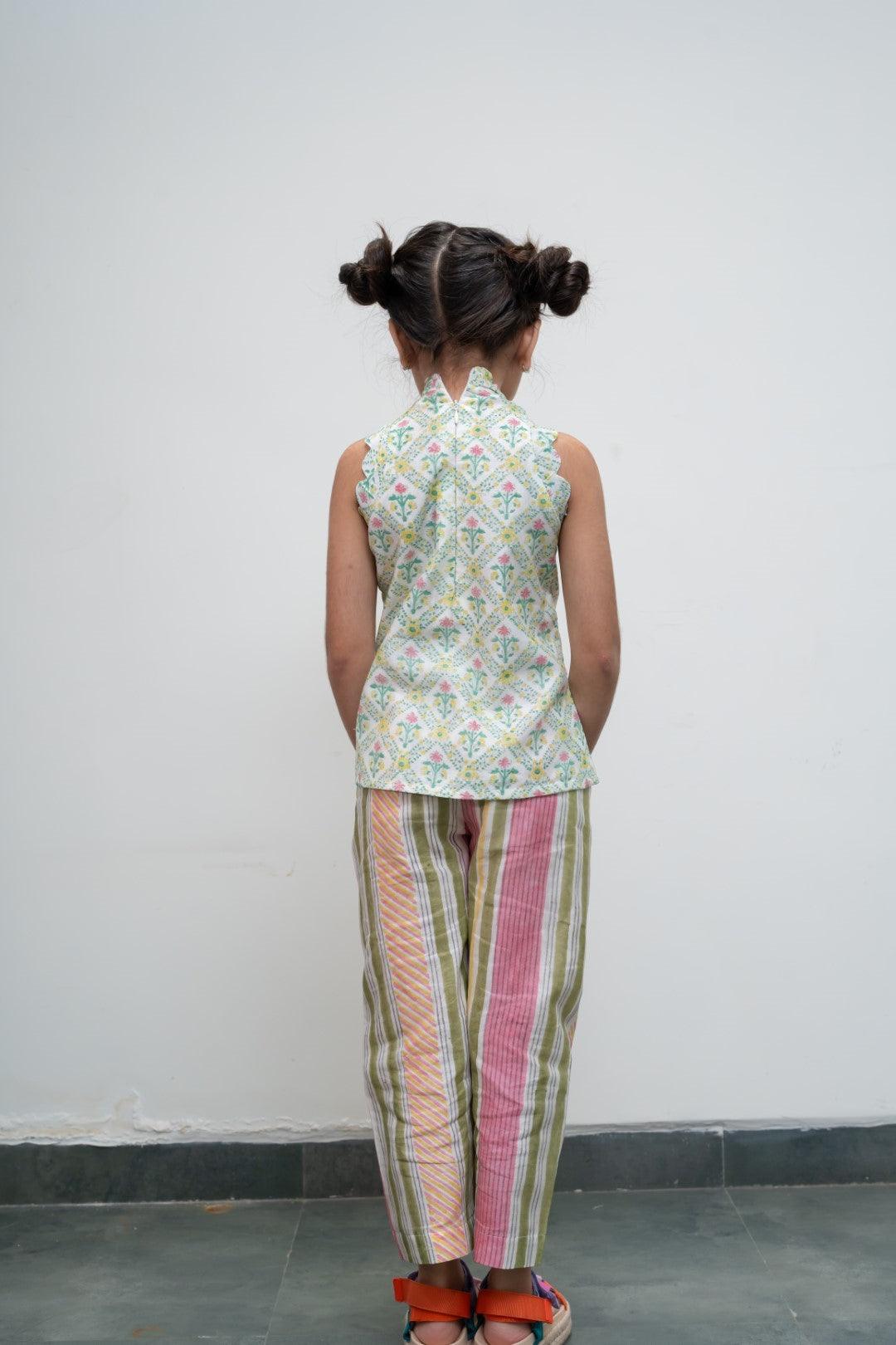 MINI DOR CHANDERI KURTA SET