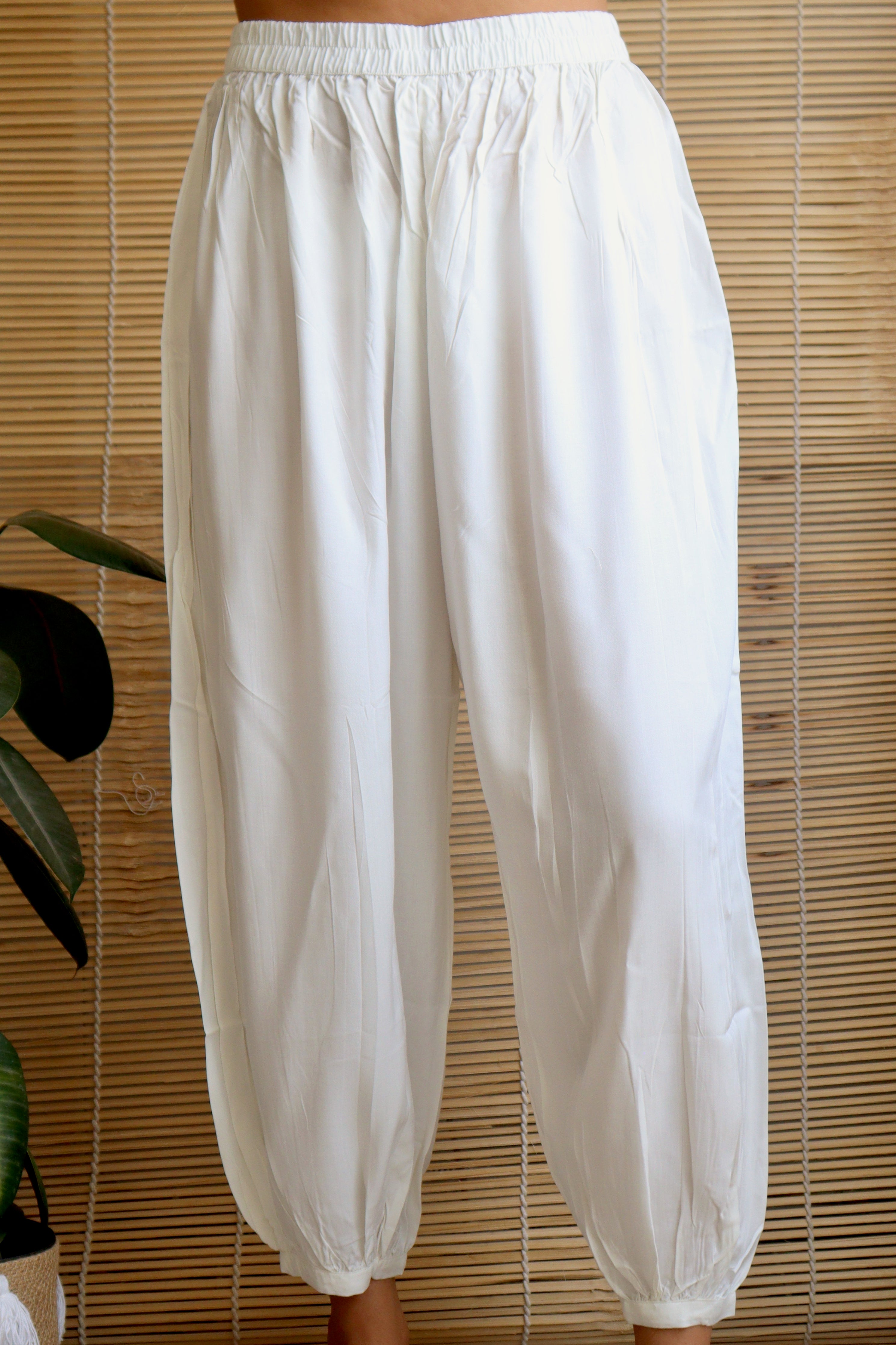 WHITE MODAL AFGHANI PANTS
