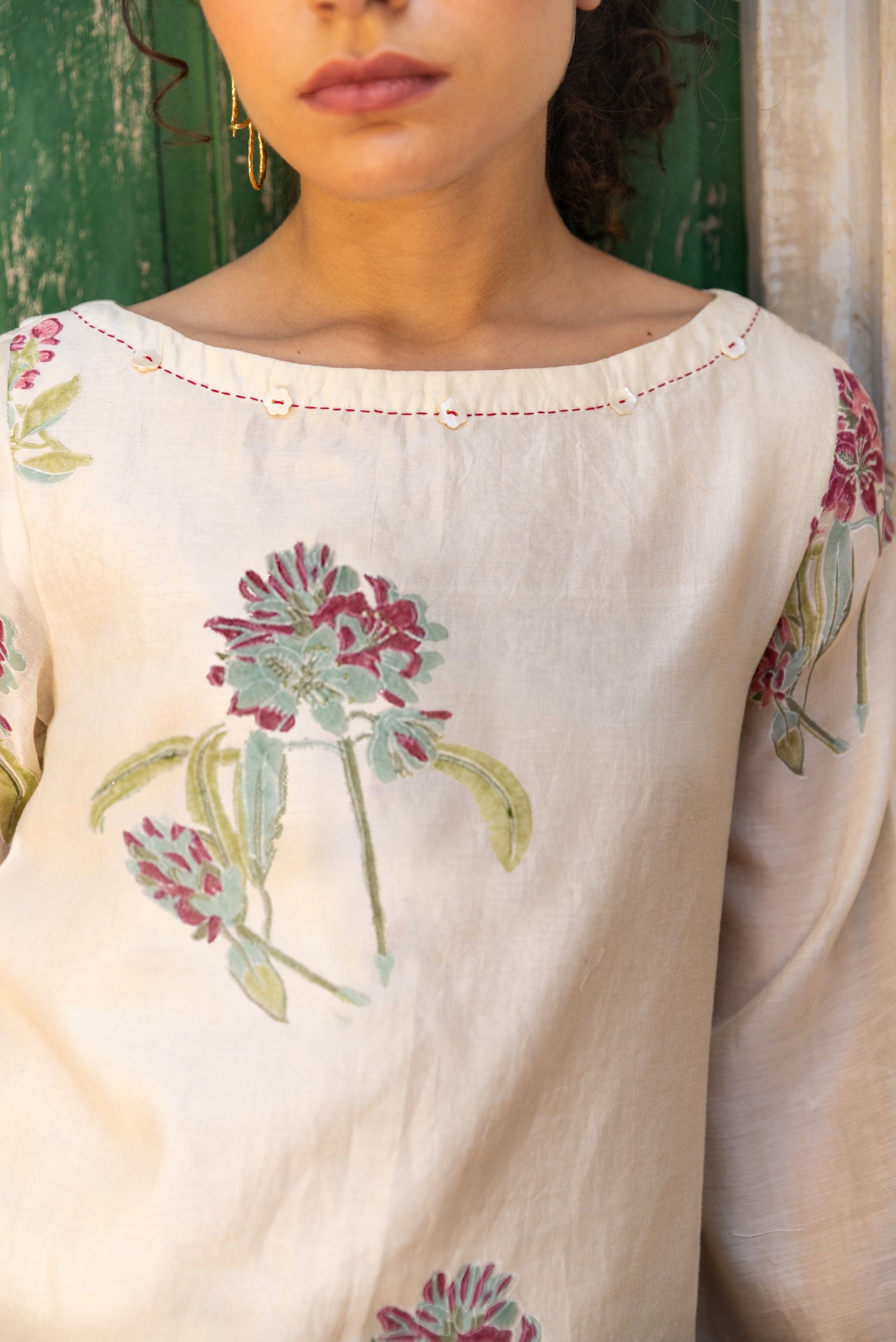 IRA CHANDERI KURTA SET