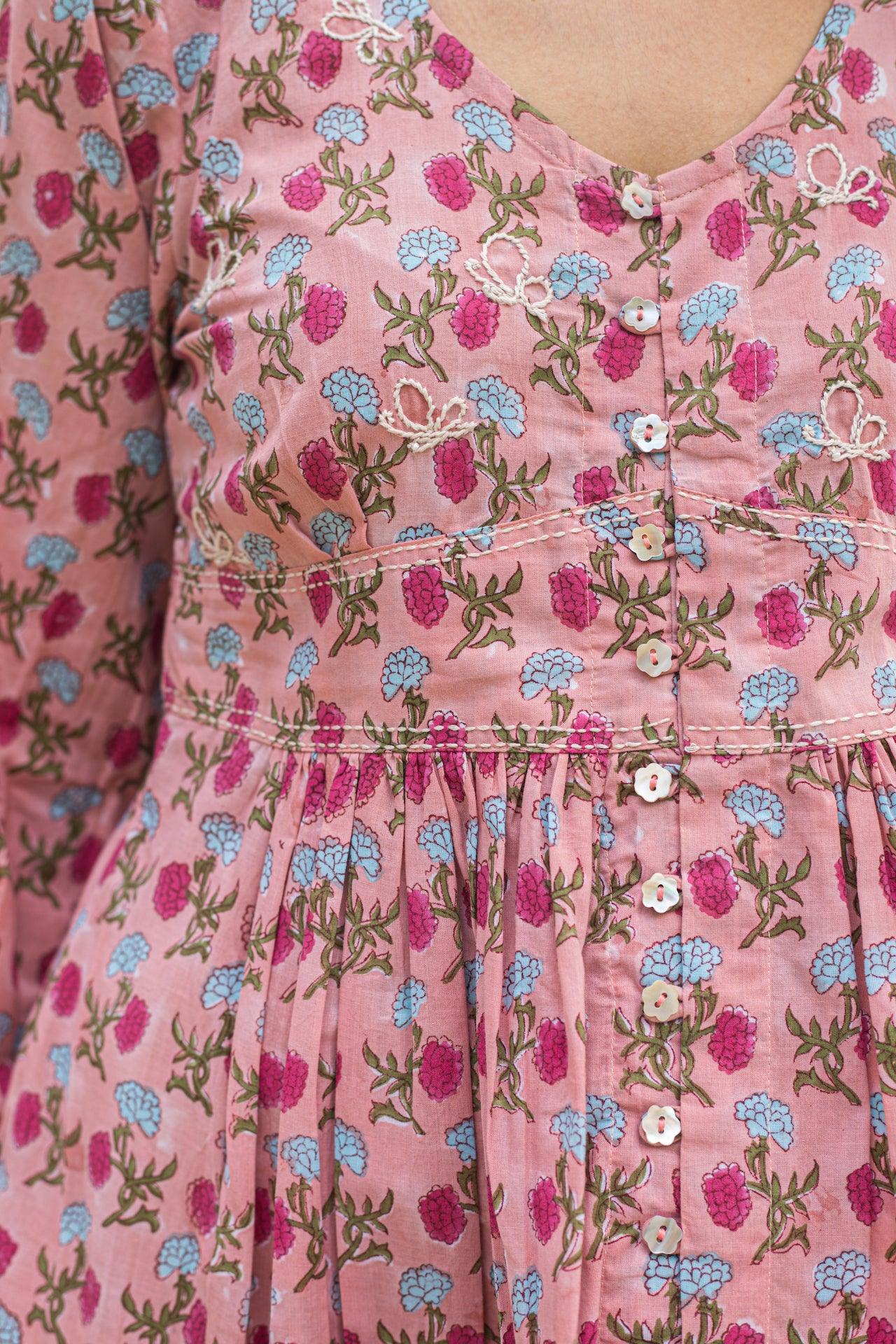 FLOWER BUD COTTON DRESS