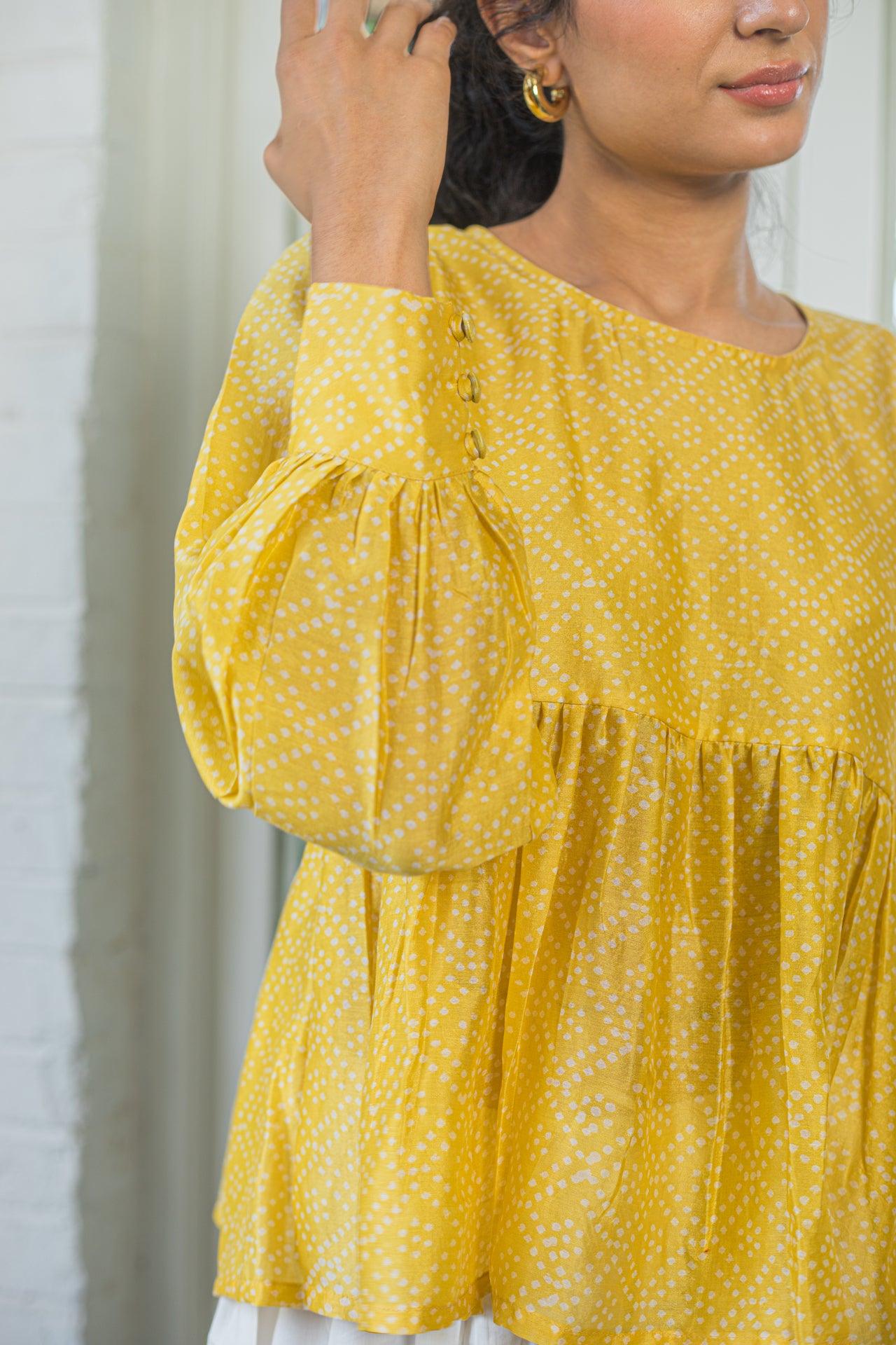 FLORAL RIBBON BLONDE CHANDERI CO-ORD SET