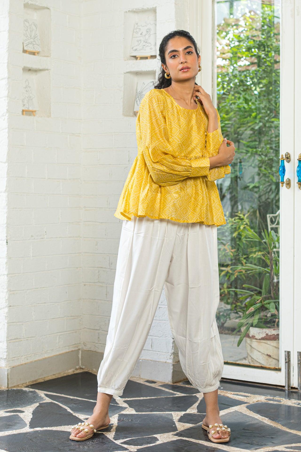 FLORAL RIBBON BLONDE CHANDERI CO-ORD SET