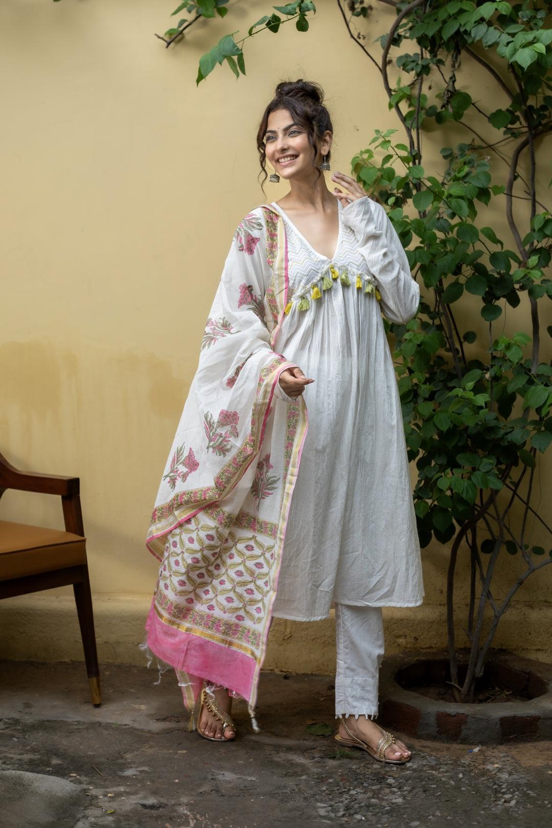 ADYA COTTON KURTA SET (WITH DUPPATTA)