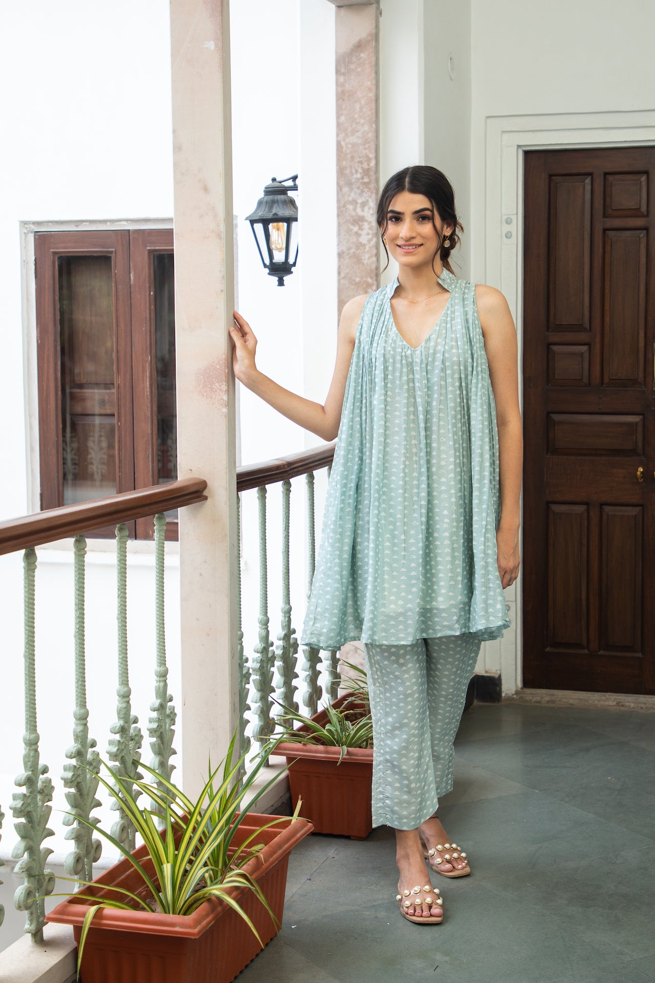 SANJH CHANDERI KURTA SET