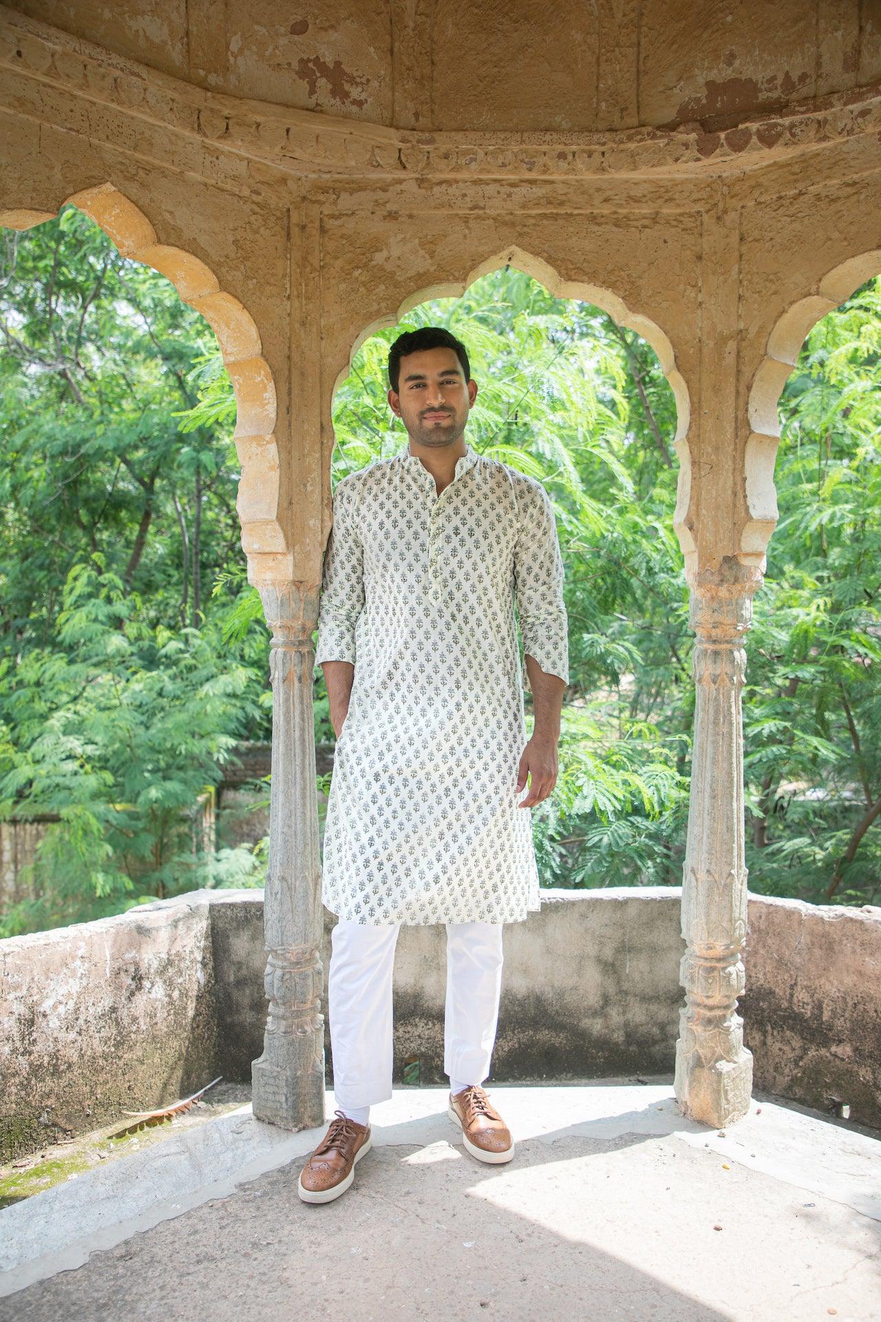 IVORY PRINT KURTA SET