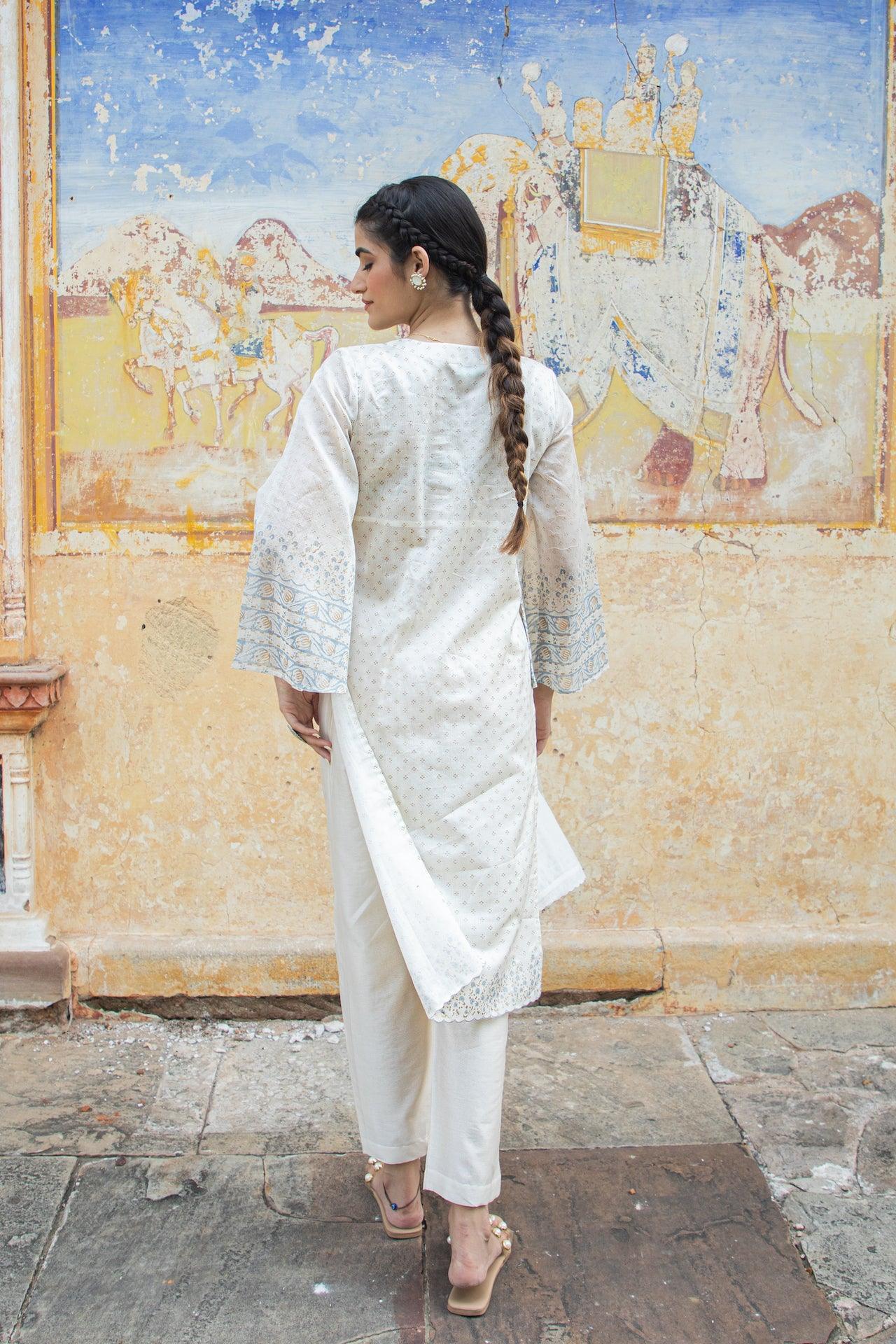 AKS CHANDERI KURTA SET