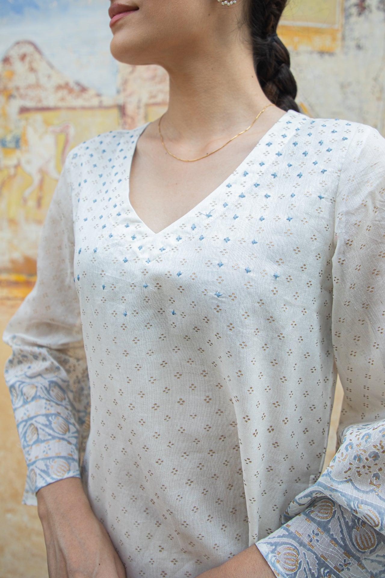 AKS CHANDERI KURTA SET