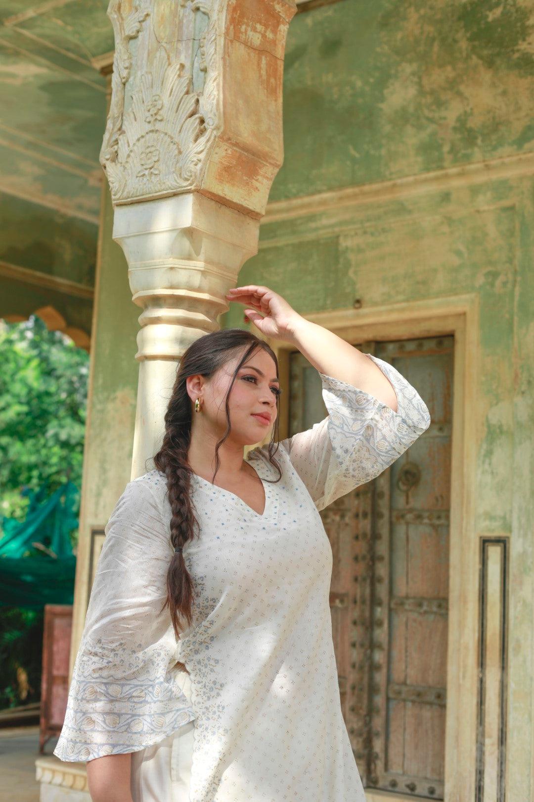 AKS CHANDERI KURTA SET