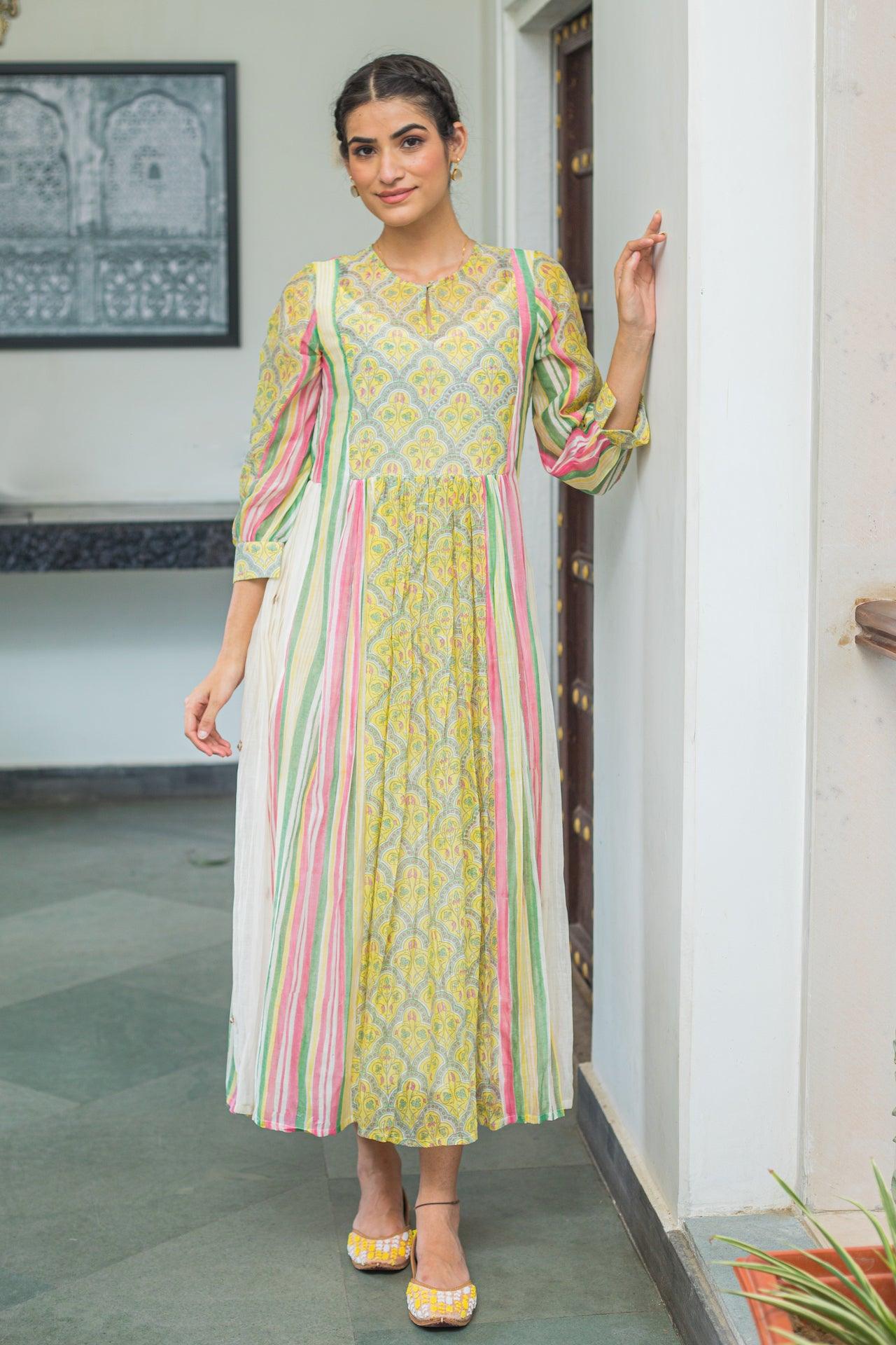 NAZAR CHANDERI MAXI DRESS