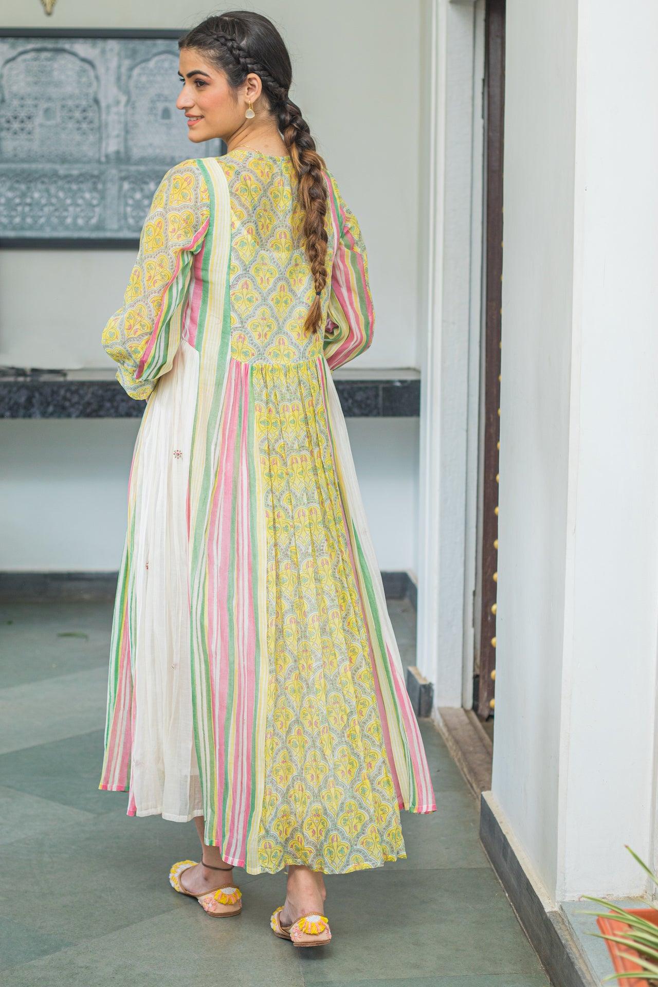 NAZAR CHANDERI MAXI DRESS