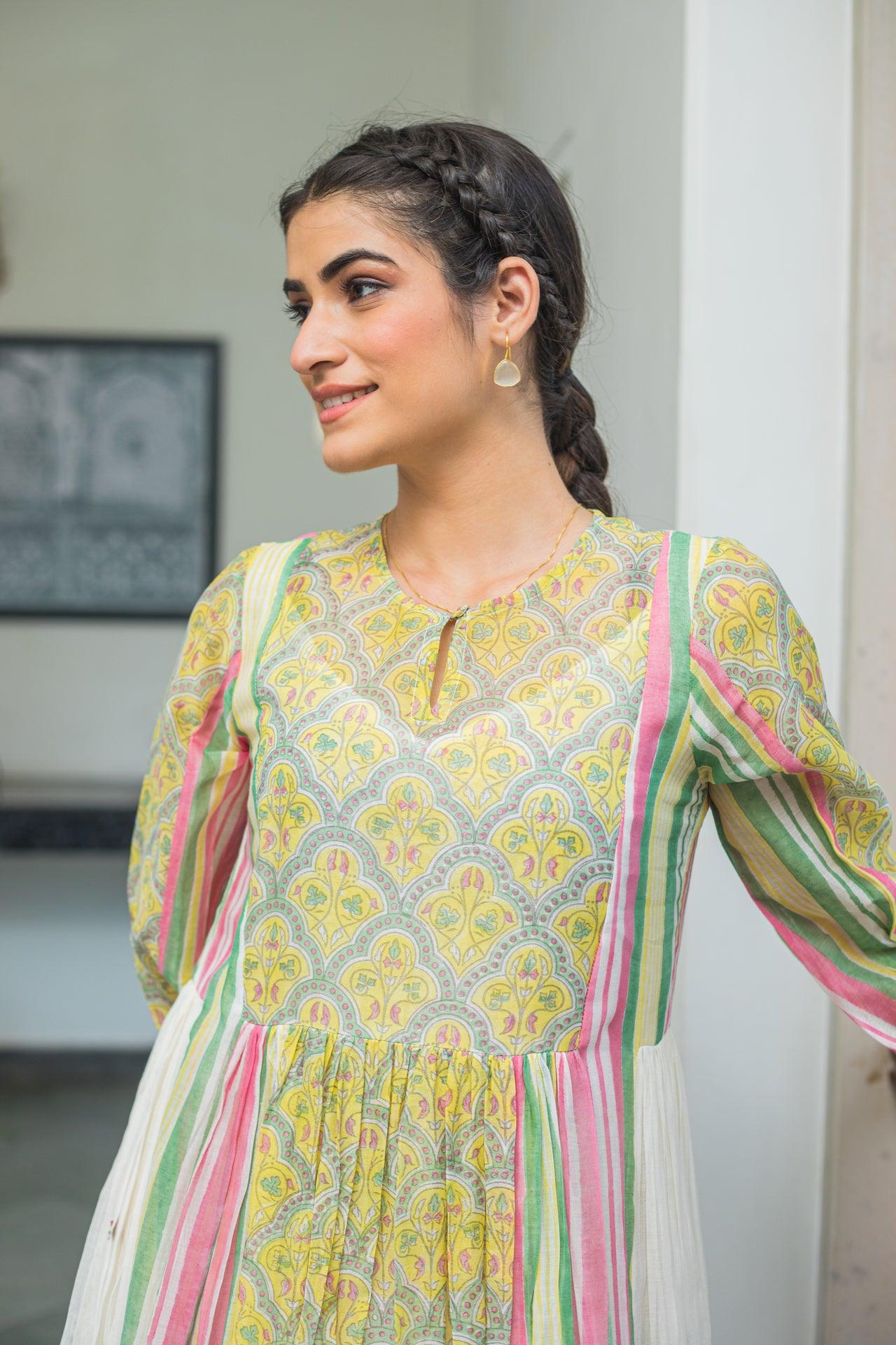 NAZAR CHANDERI MAXI DRESS