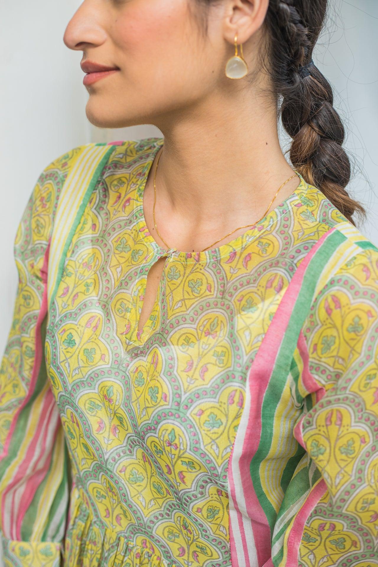 NAZAR CHANDERI MAXI DRESS