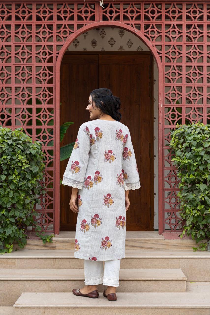 POET FLORAL KURTA SET
