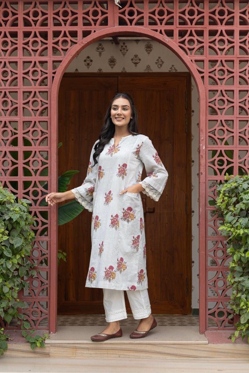 POET FLORAL KURTA SET