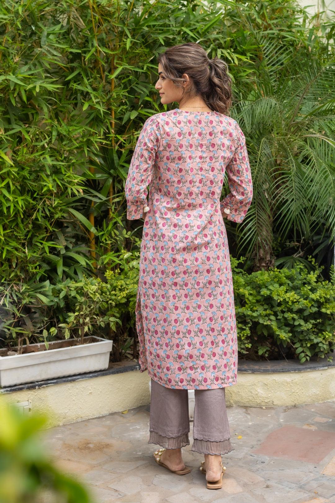 CRIMP COTTON KURTA SET