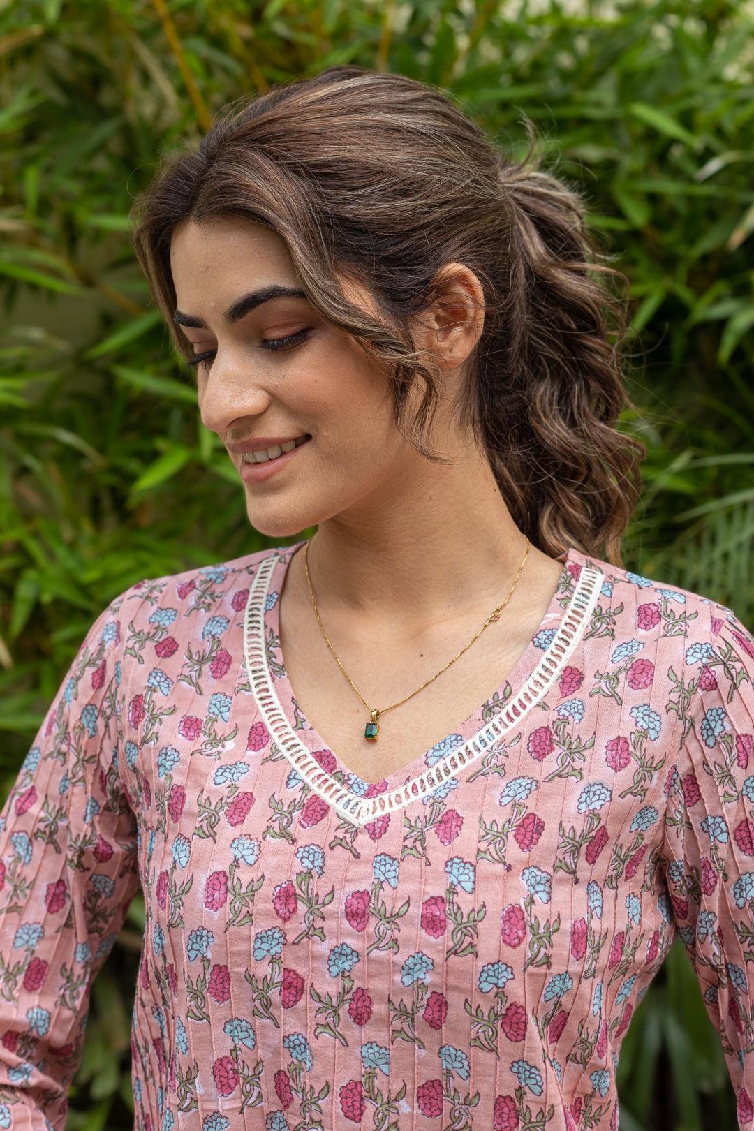 CRIMP COTTON KURTA SET