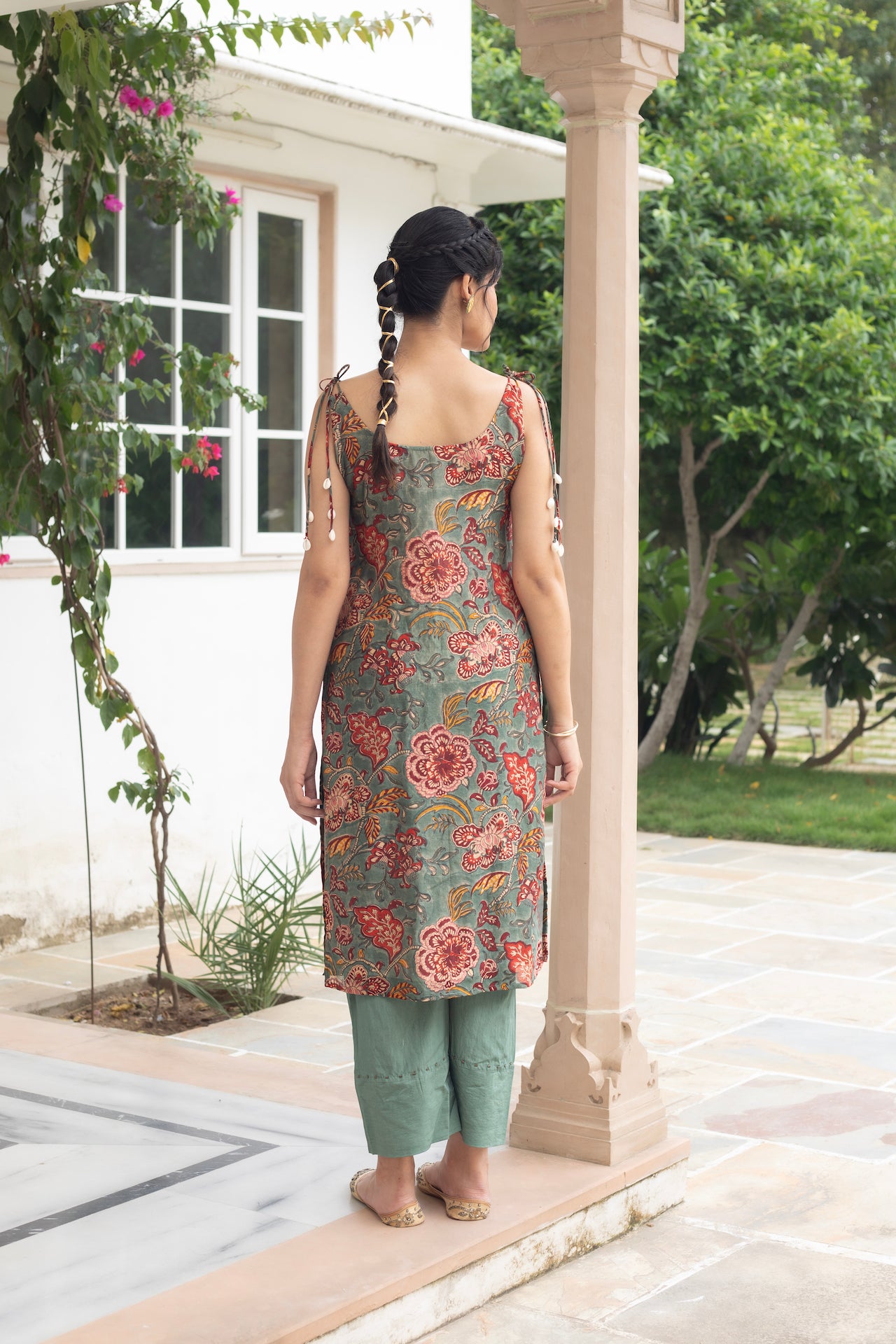 SIARA CHANDHERI TIE UP SUIT SET (WITHOUT DUPATTA)