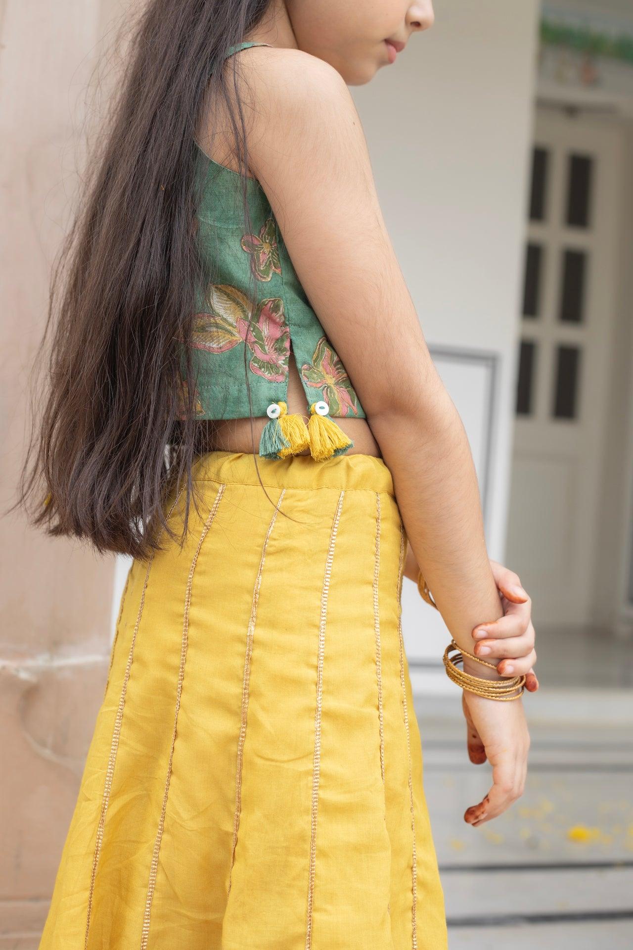 BUTTERCUP FLORAL MUSLIN SKIRT SET