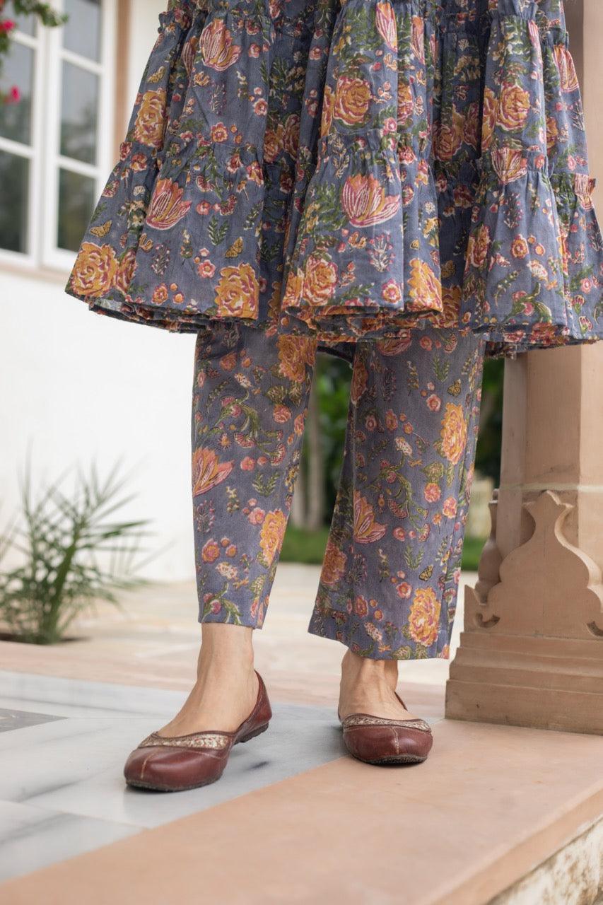 ALANA FLORAL PRINTED MUL KURTA SET