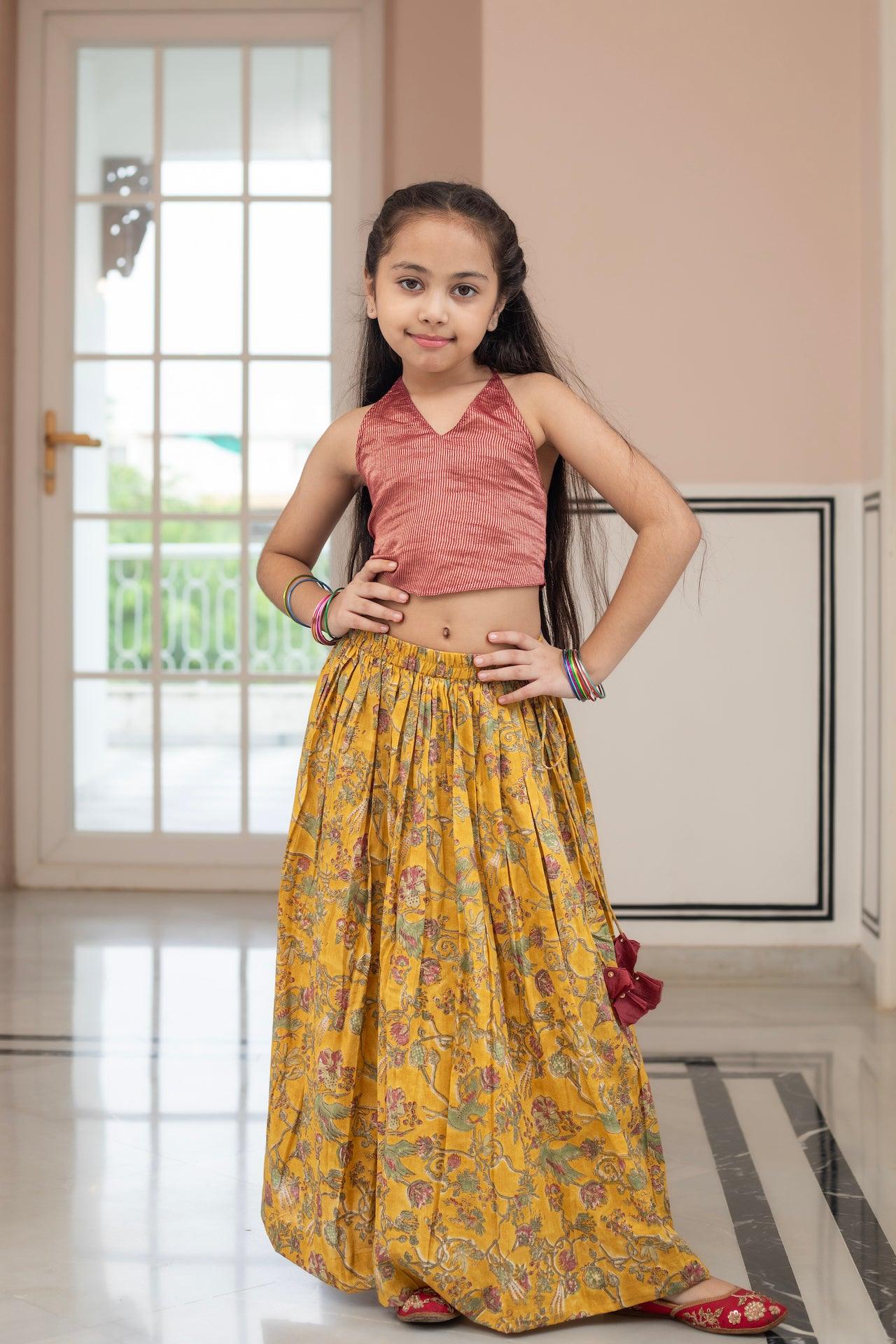JOY COTTON YELLOW SKIRT SET