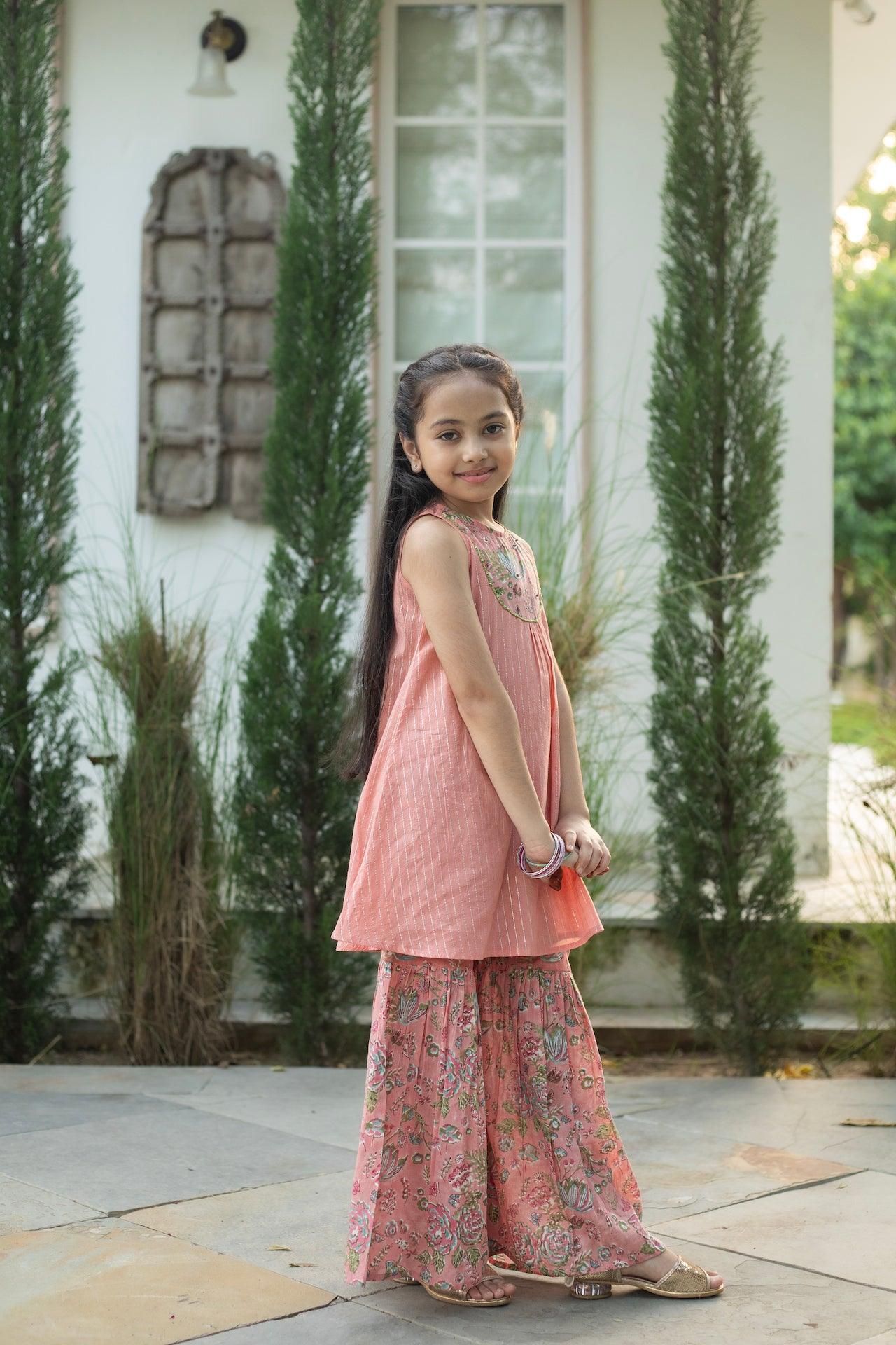BLUSHY BLUSH LUREX KURTA SET