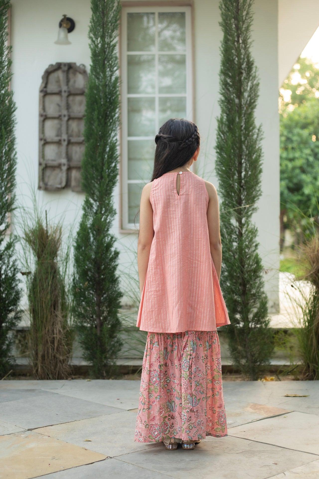 BLUSHY BLUSH LUREX KURTA SET