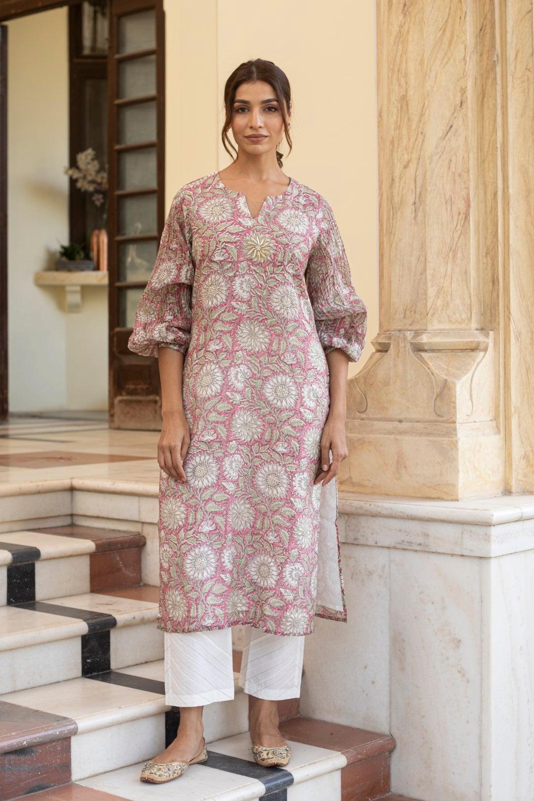 SERENE CHANDHERI KURTA SET