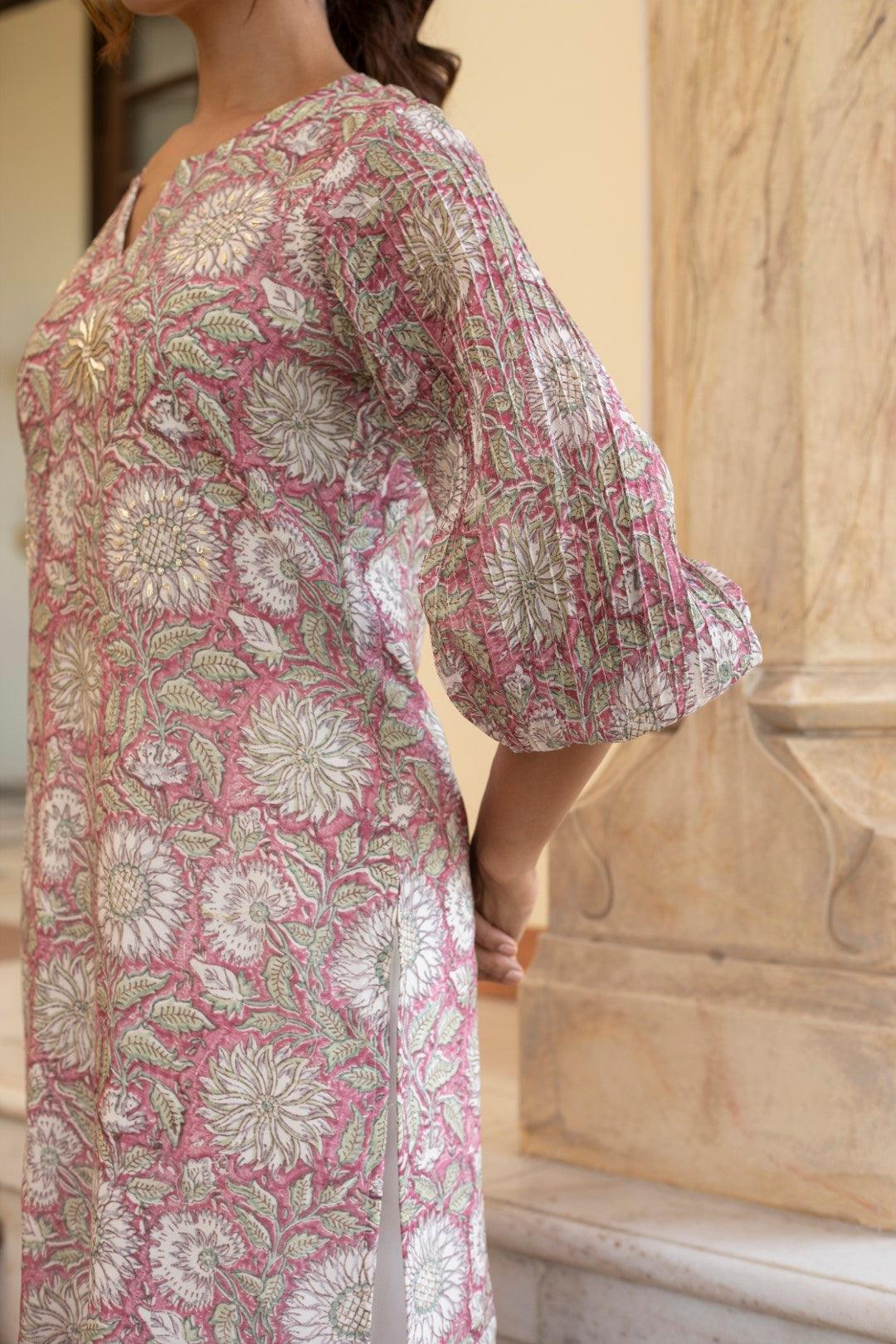 SERENE CHANDHERI KURTA SET
