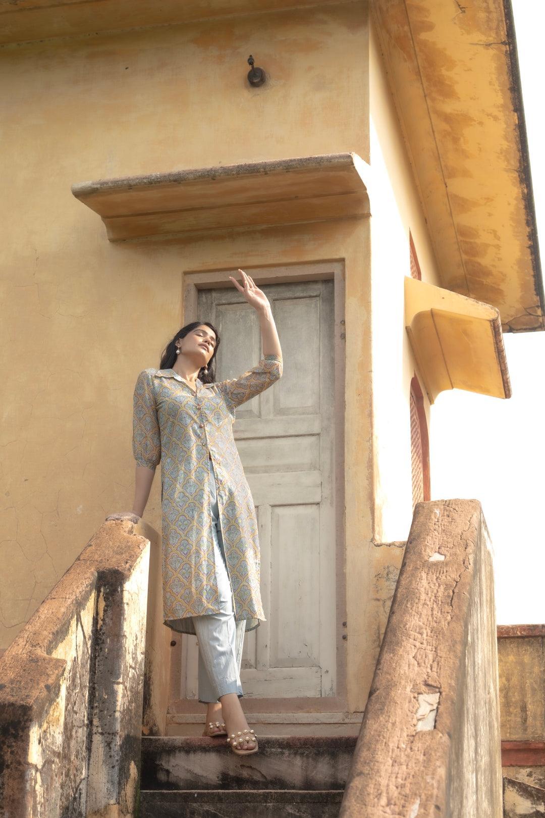 TIMELESS CHANDERI KURTA SET