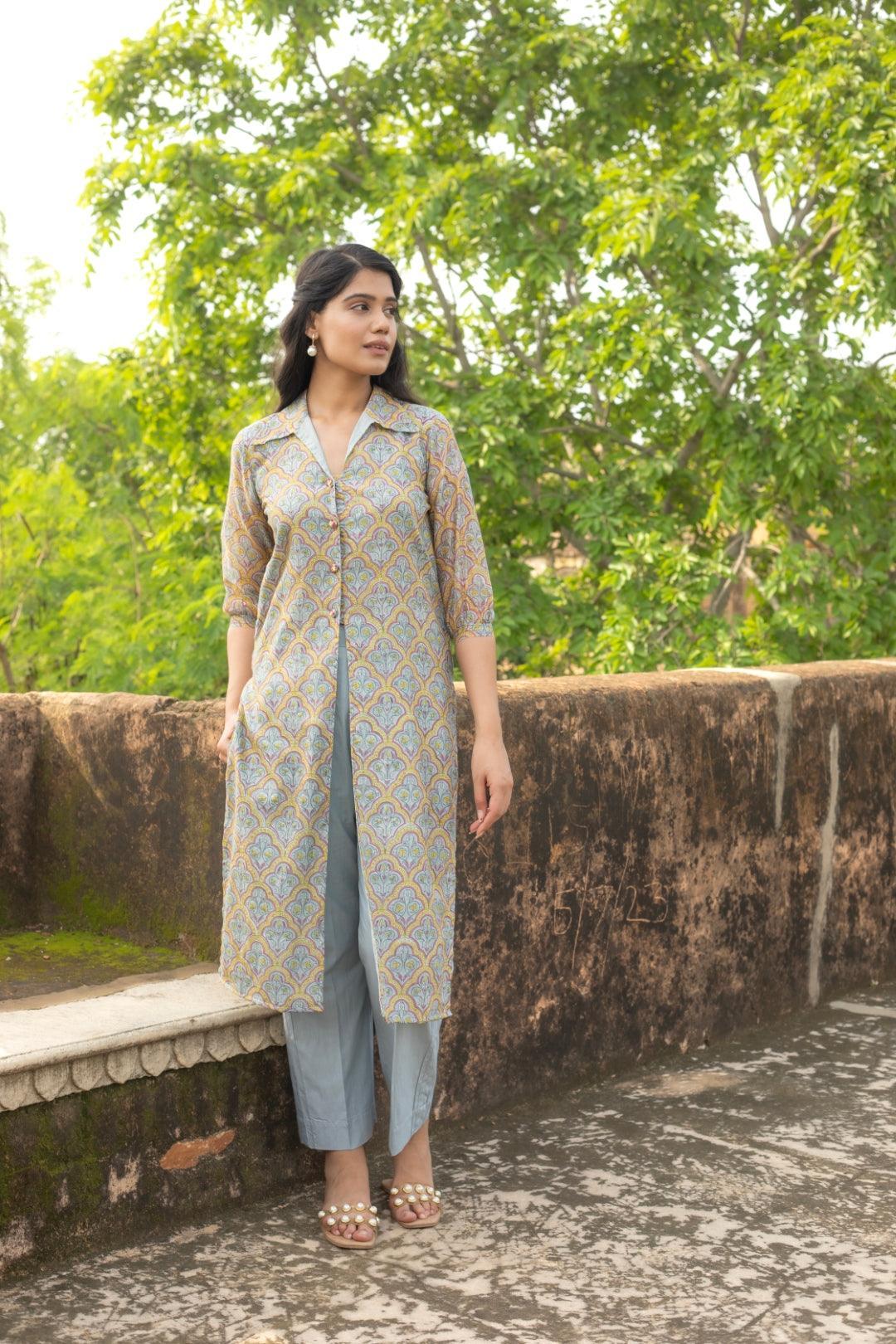 TIMELESS CHANDERI KURTA SET