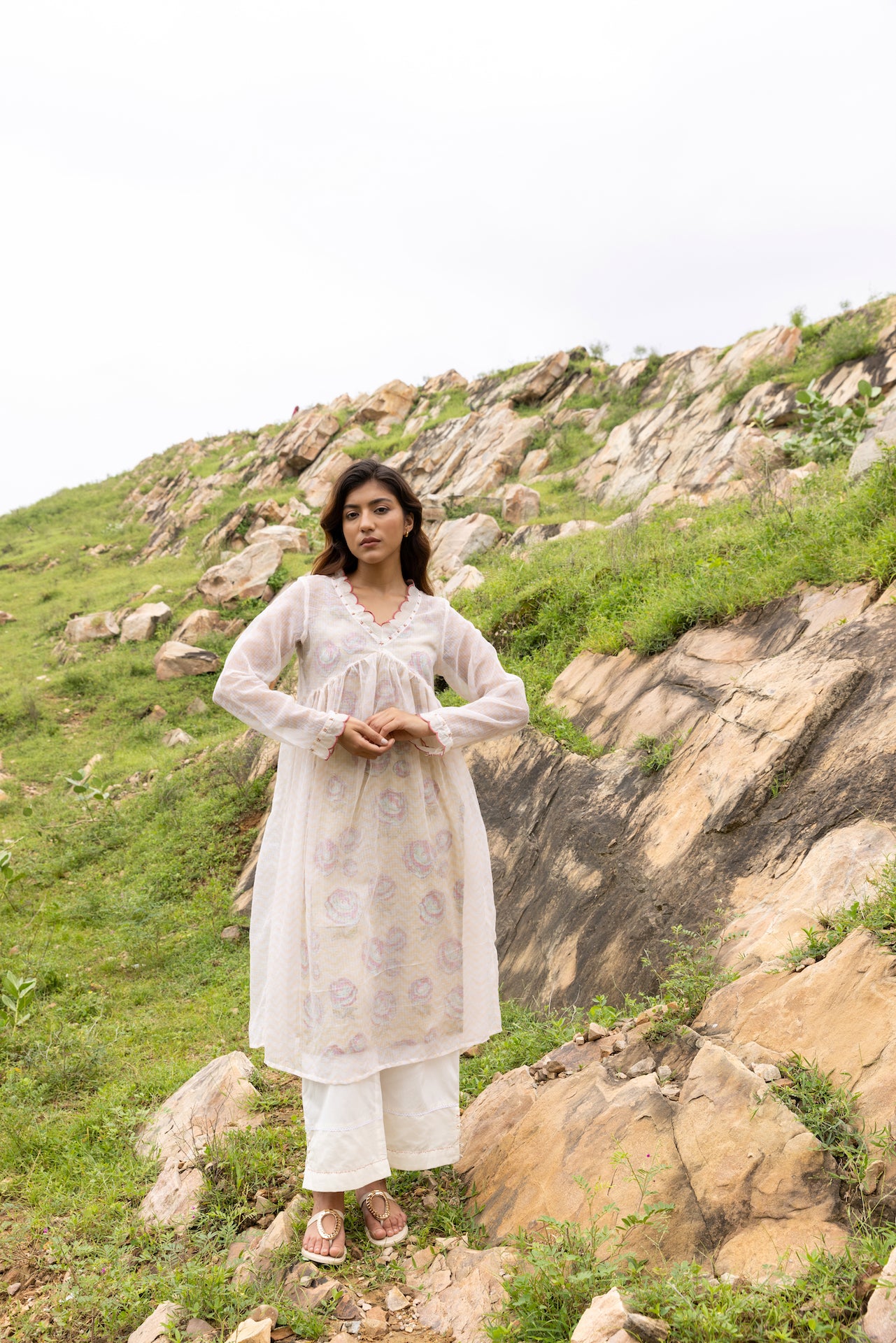 DORIYA ECRU KURTA SET