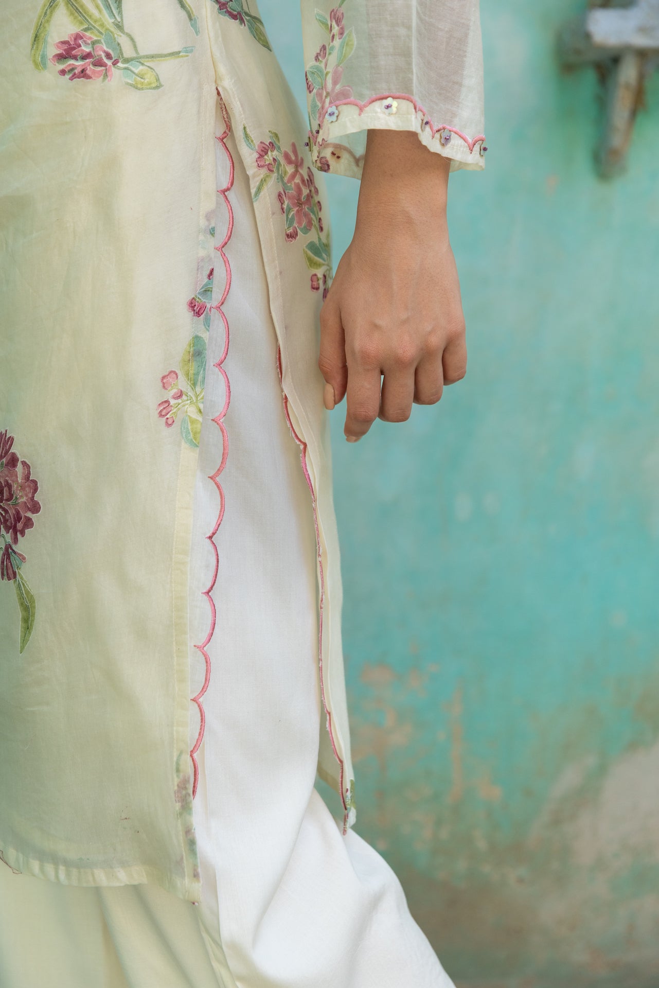 ZINNIA CHANDERI KURTA