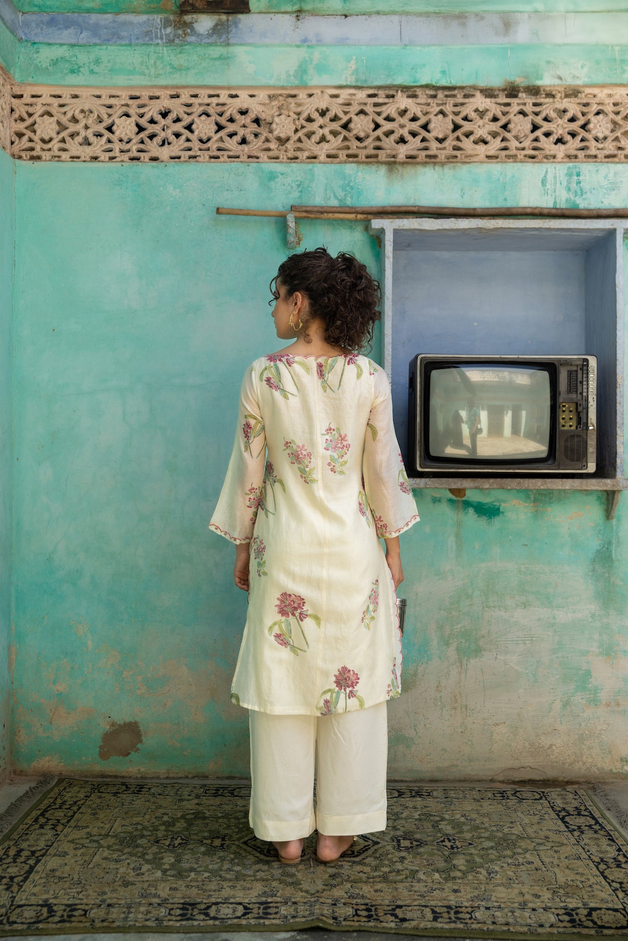 ZINNIA CHANDERI KURTA