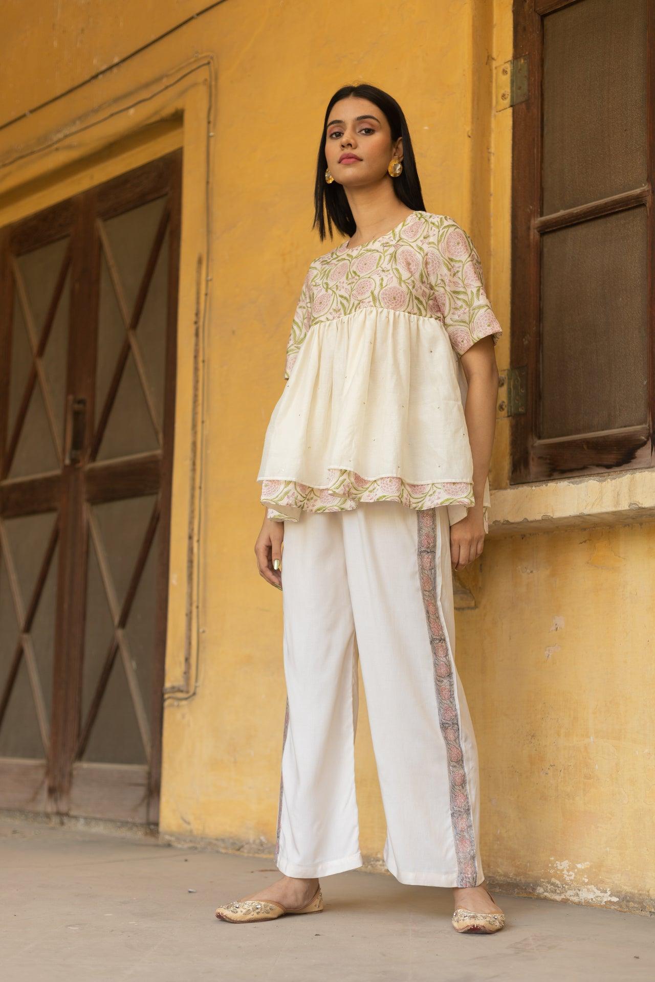 VILAY CHANDHERI CO-ORD SET - ROSEWATER