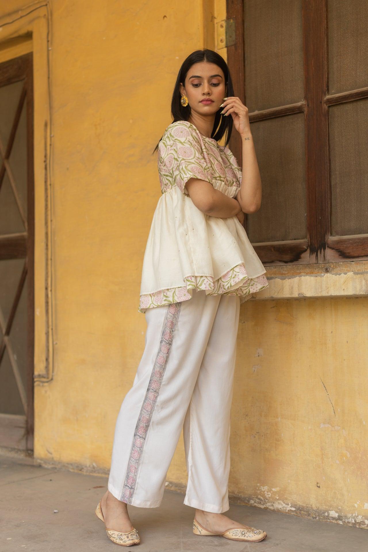 VILAY CHANDHERI CO-ORD SET - ROSEWATER